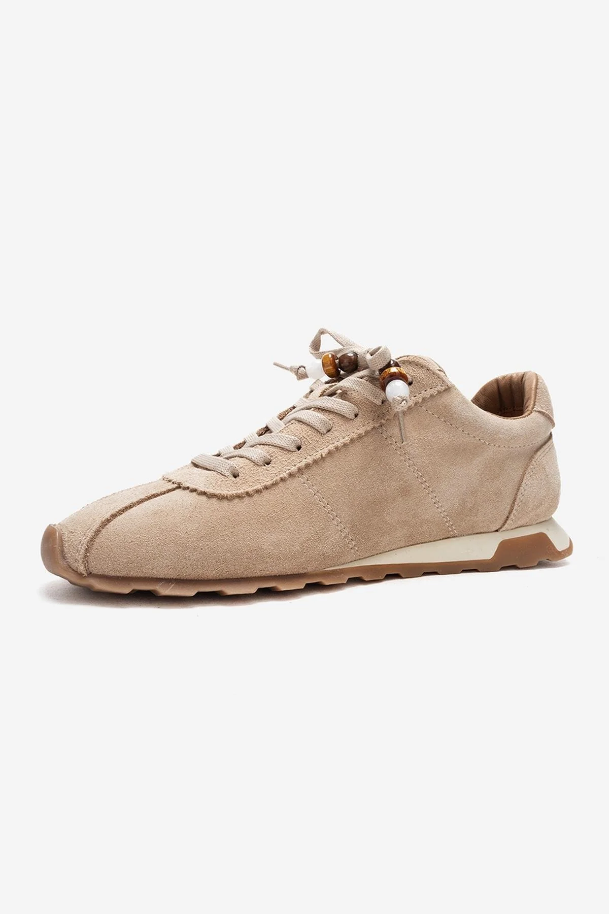 BREA - Beige Genuine Suede Leather Sneaker (Women) - Image 4
