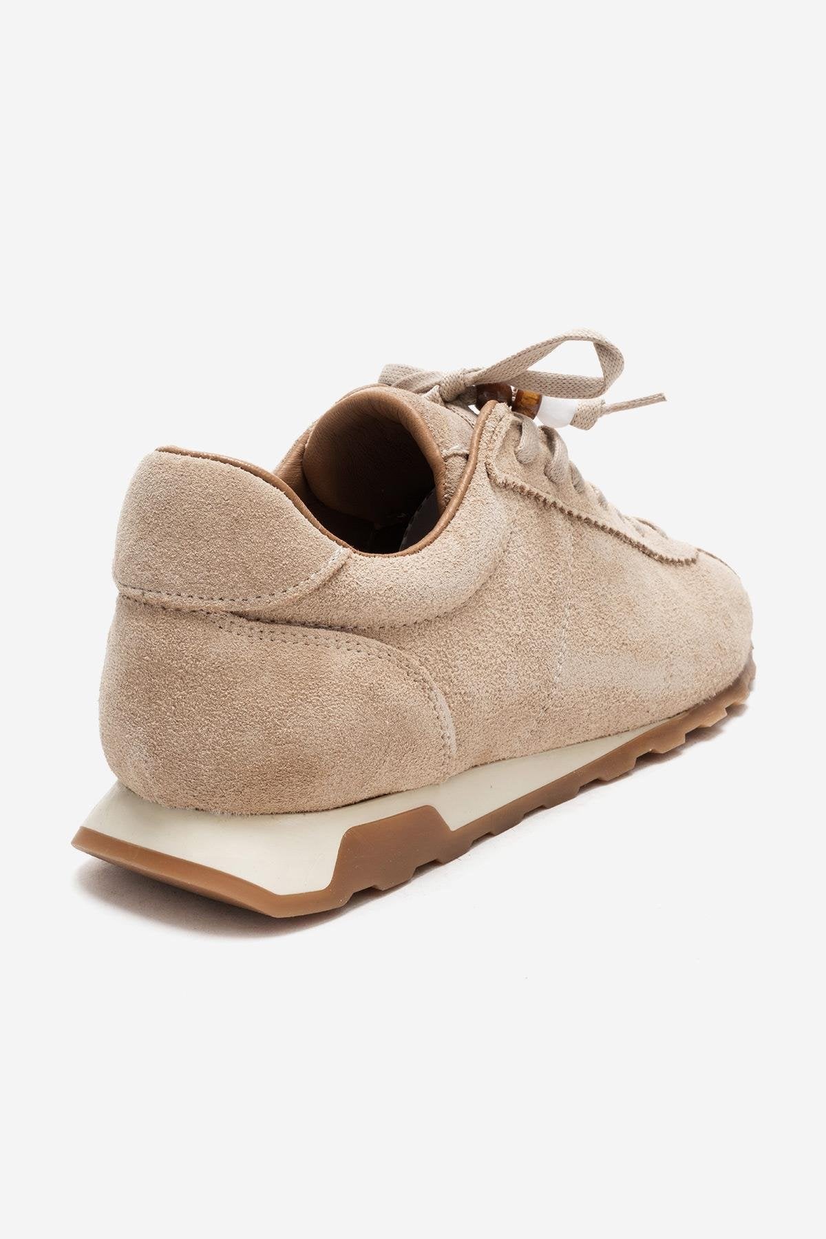 BREA - Beige Genuine Suede Leather Sneaker (Women) - Image 5