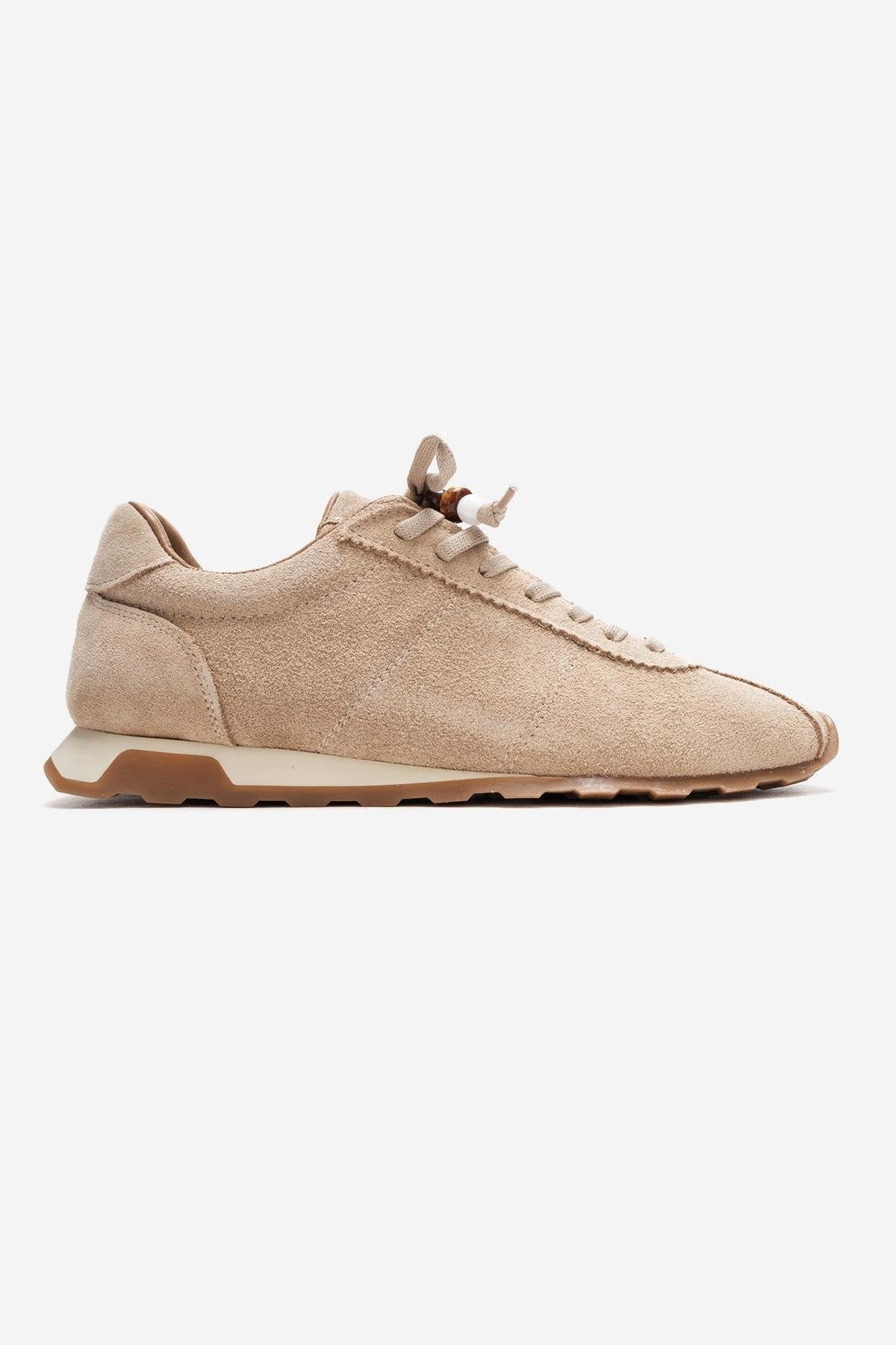 BREA - Beige Genuine Suede Leather Sneaker (Women) - Image 6
