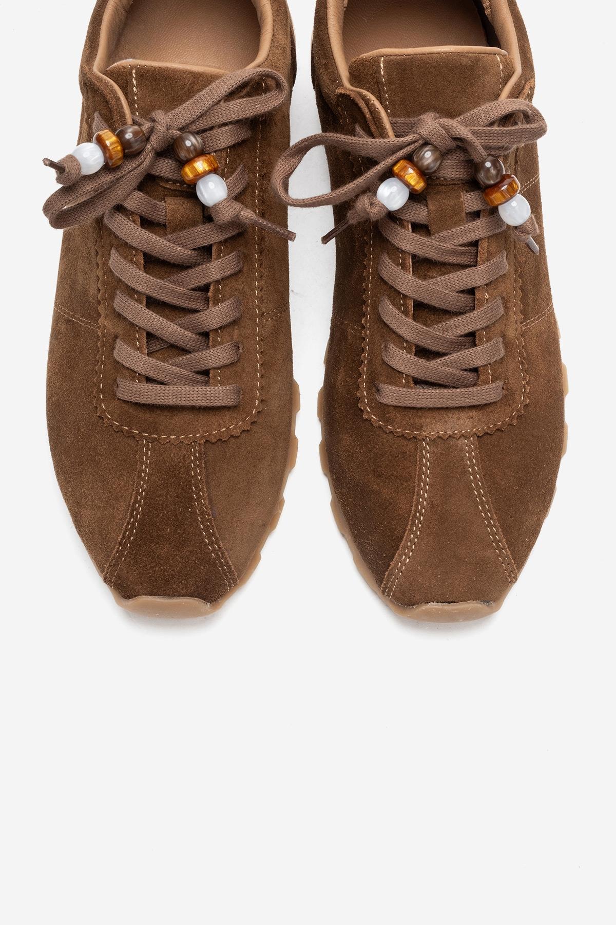 BREA - Camel Genuine Suede Leather Sneaker (Women) - Image 2