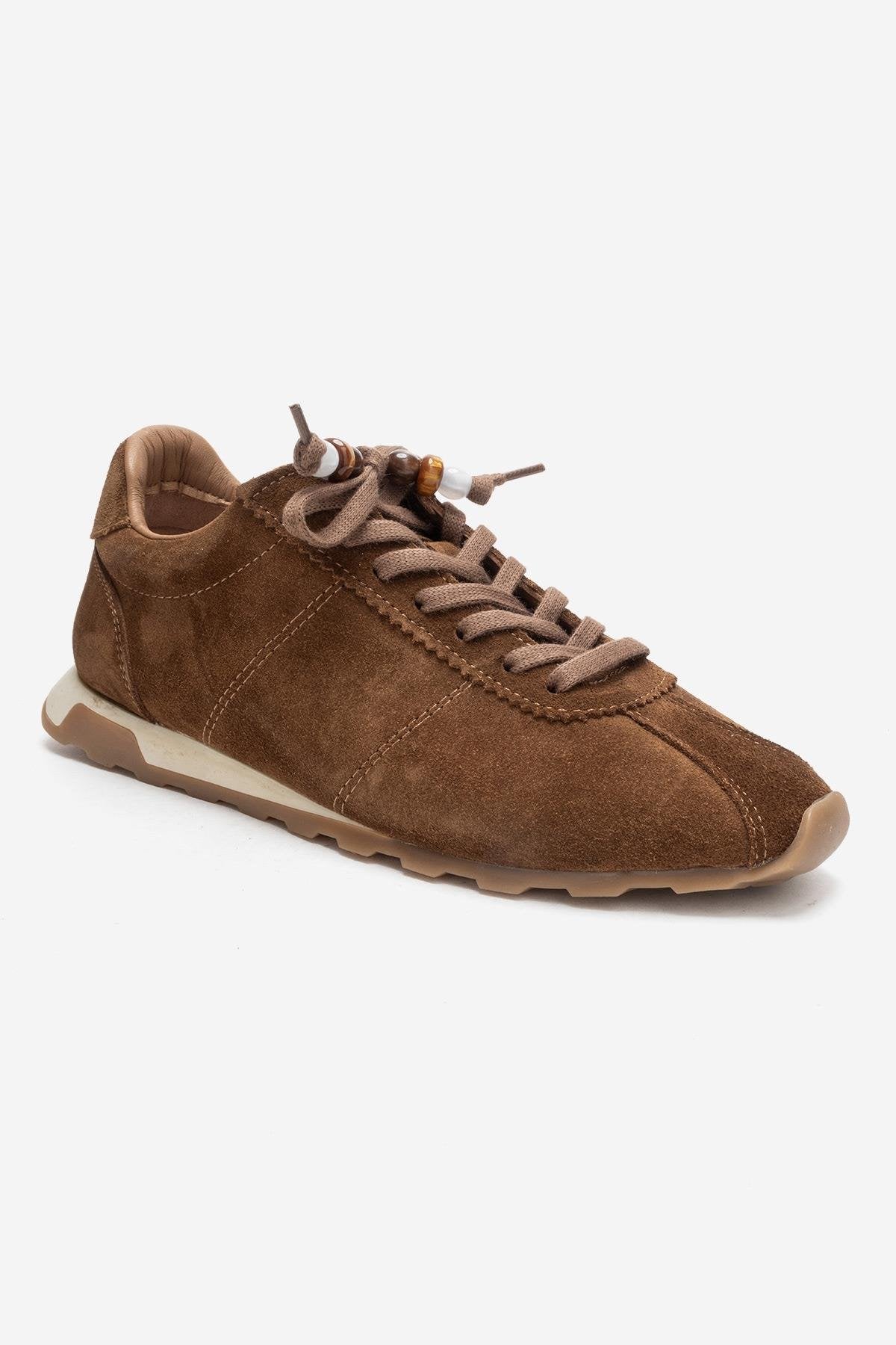 BREA - Camel Genuine Suede Leather Sneaker (Women) - Image 3