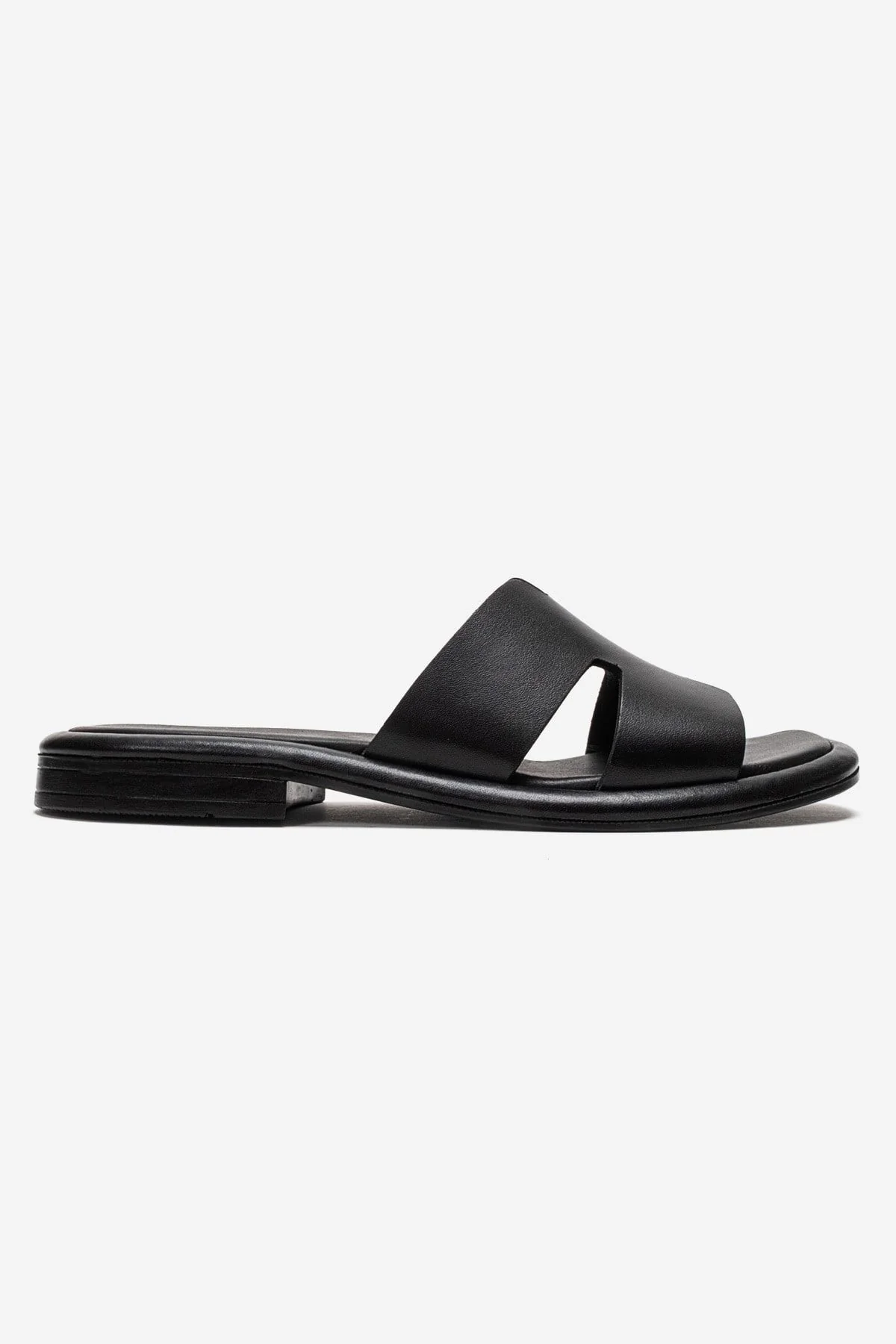 BRIO - Black Genuine Leather Slide (Women) - Image 4