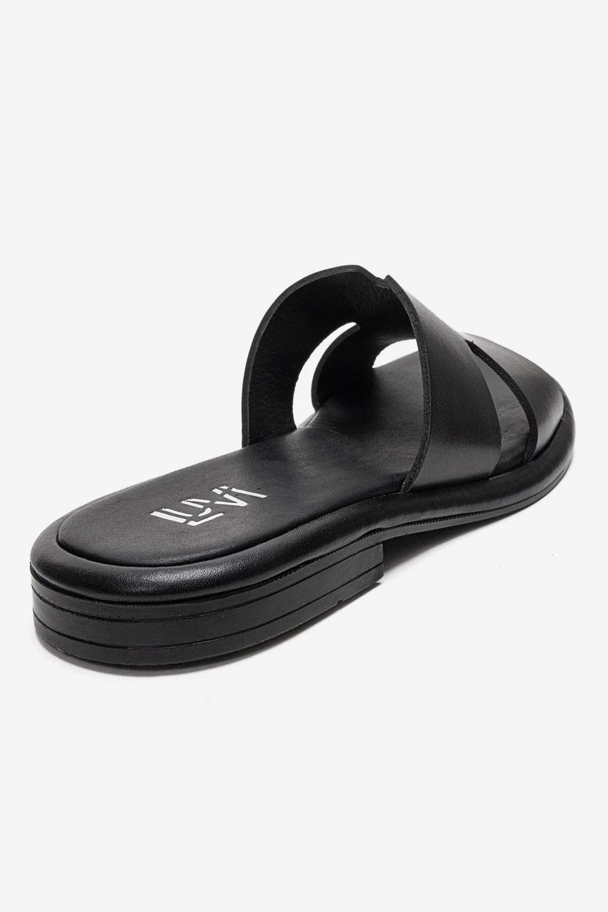 BRIO - Black Genuine Leather Slide (Women) - Image 5