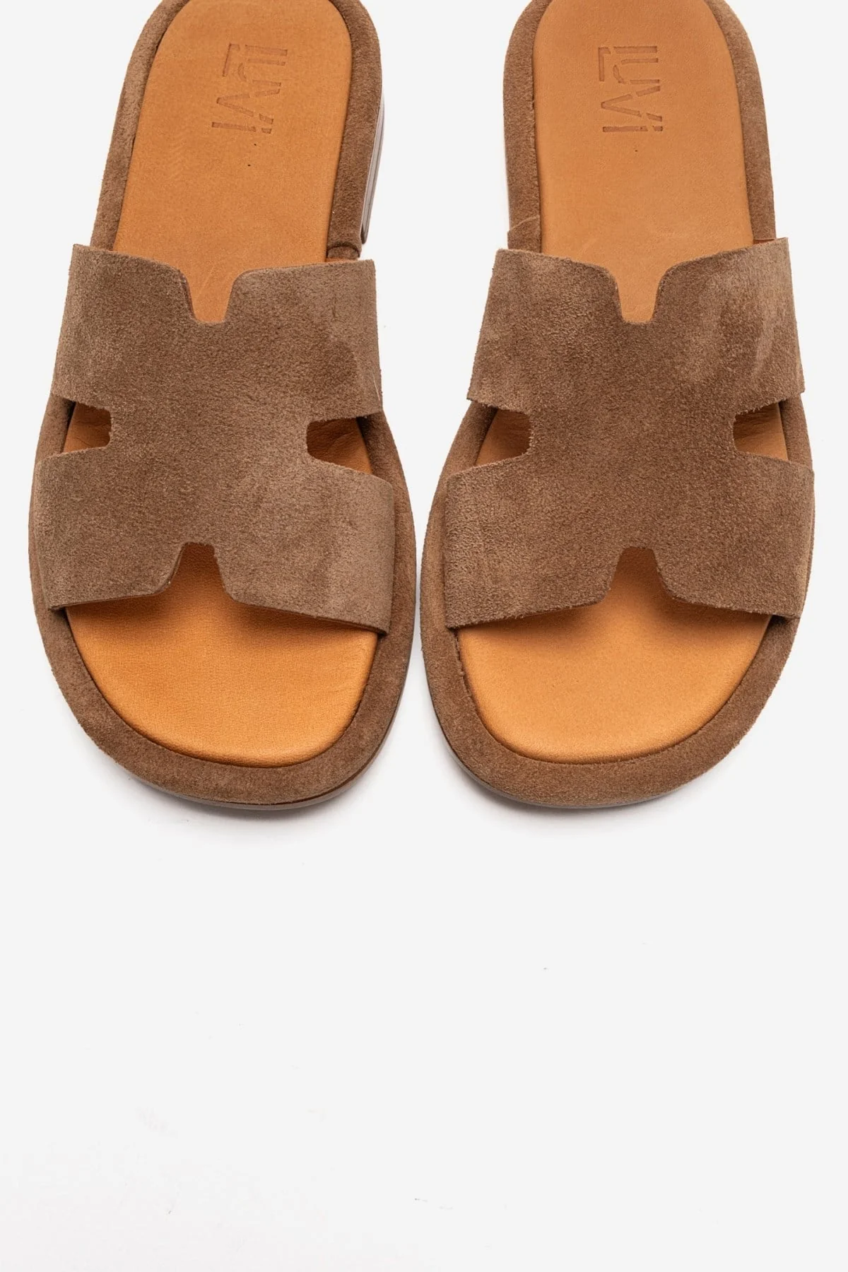 BRIO - Camel Genuine Leather Slide (Women) - Image 2