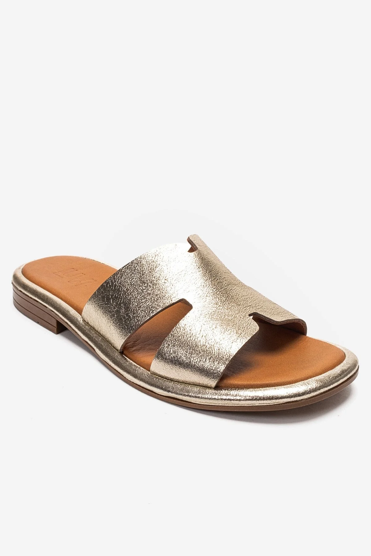 BRIO - Gold Genuine Leather Slide (Women) - Image 3