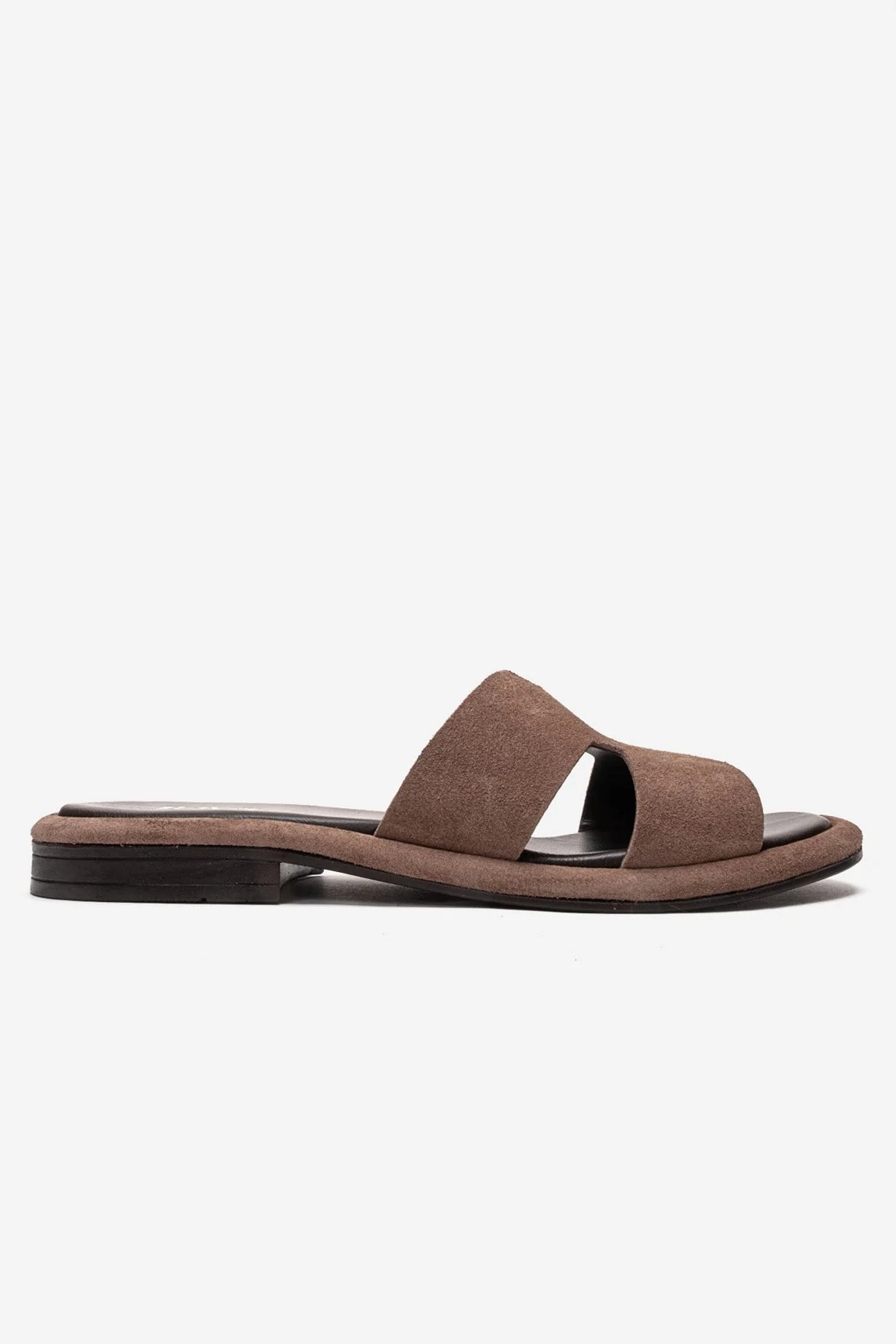BRIO - Taupe Genuine Leather Slide (Women) - Image 4