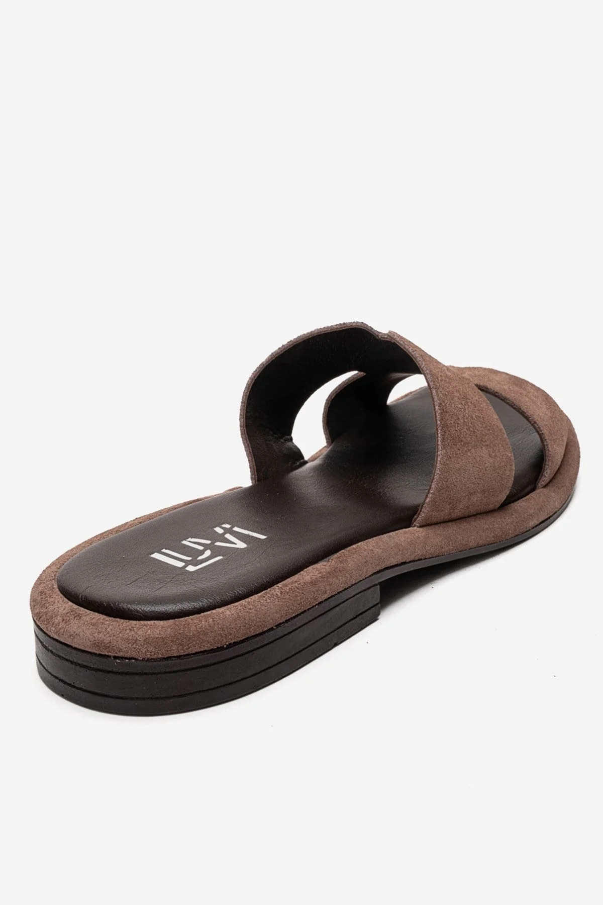 BRIO - Taupe Genuine Leather Slide (Women) - Image 5