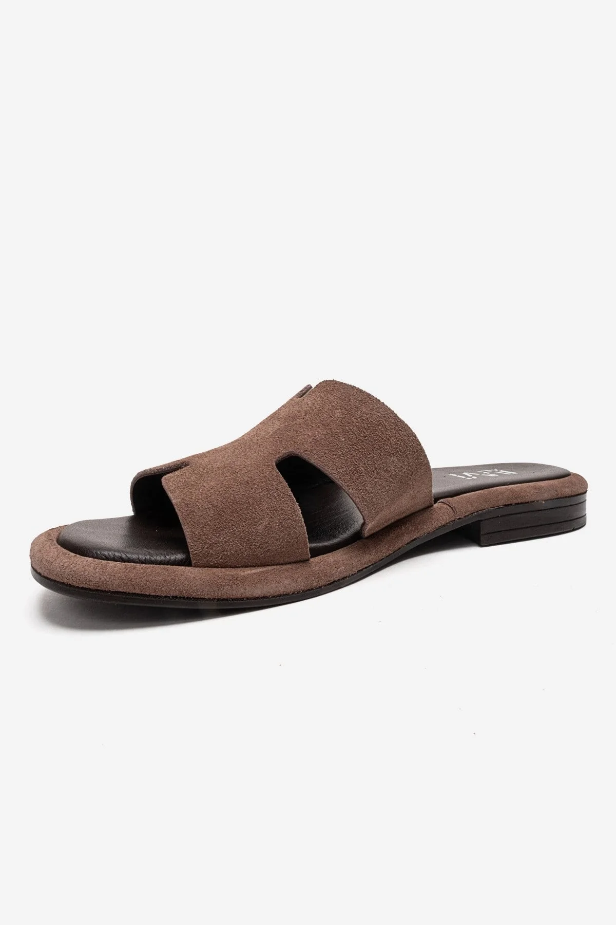 BRIO - Taupe Genuine Leather Slide (Women) - Image 6
