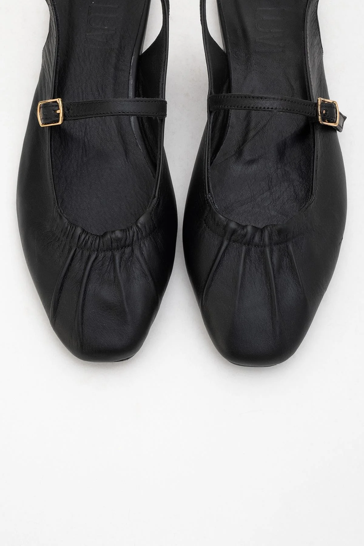 BRITNEY Black Leather Closed-Toe Sandal (Women) - Image 2