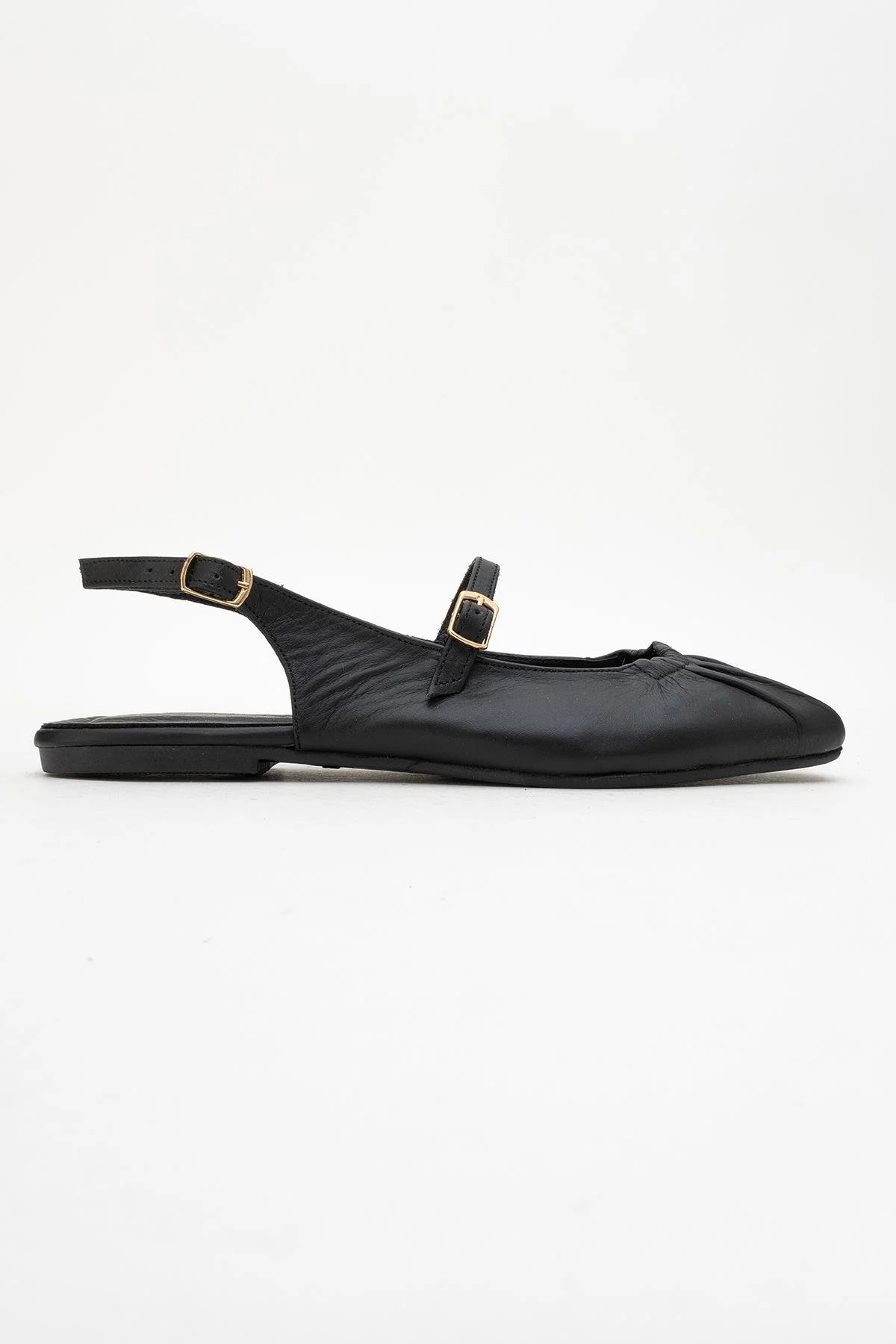 BRITNEY Black Leather Closed-Toe Sandal (Women) - Image 6
