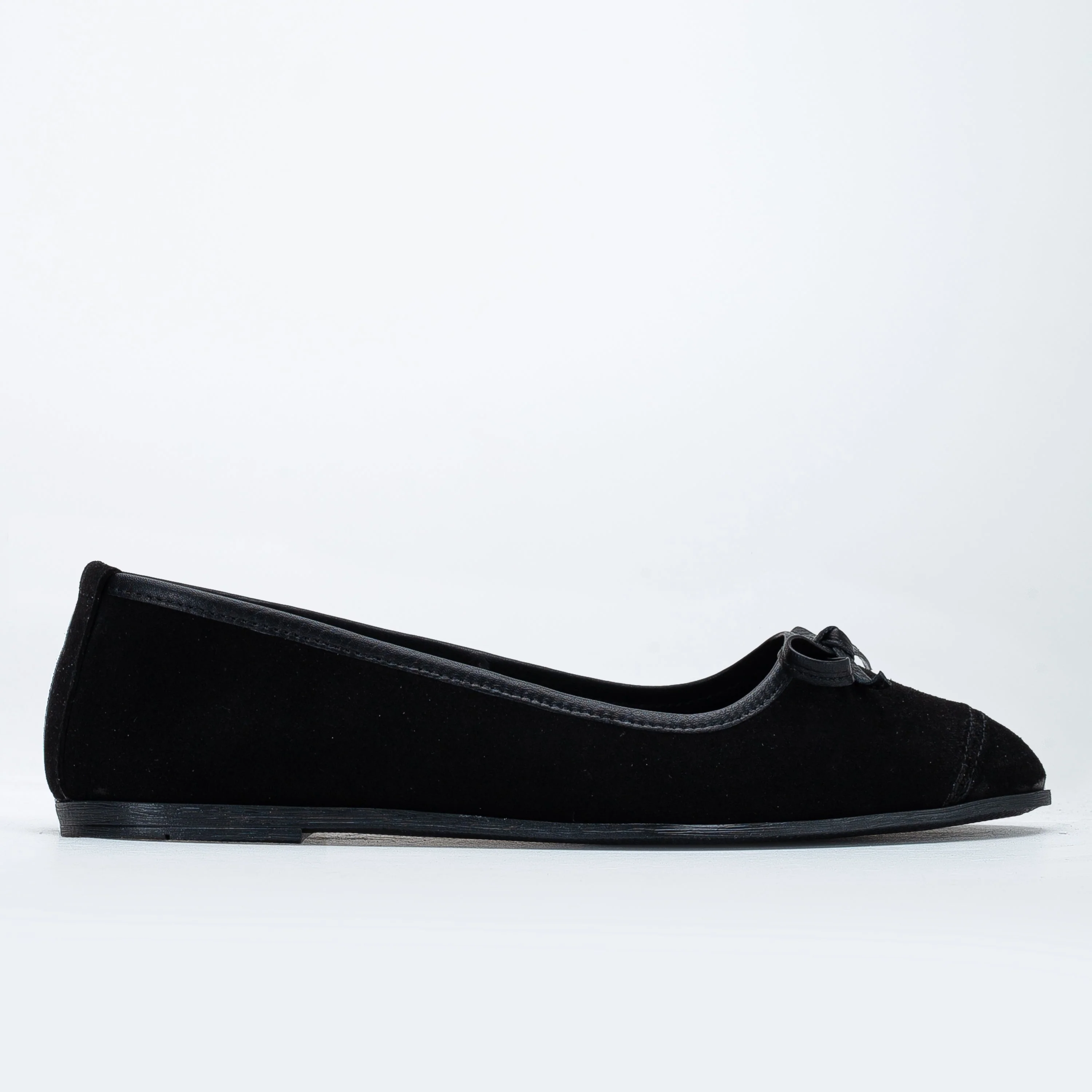 Brooklyn - Black Suede Ballerina Flats - Image 2