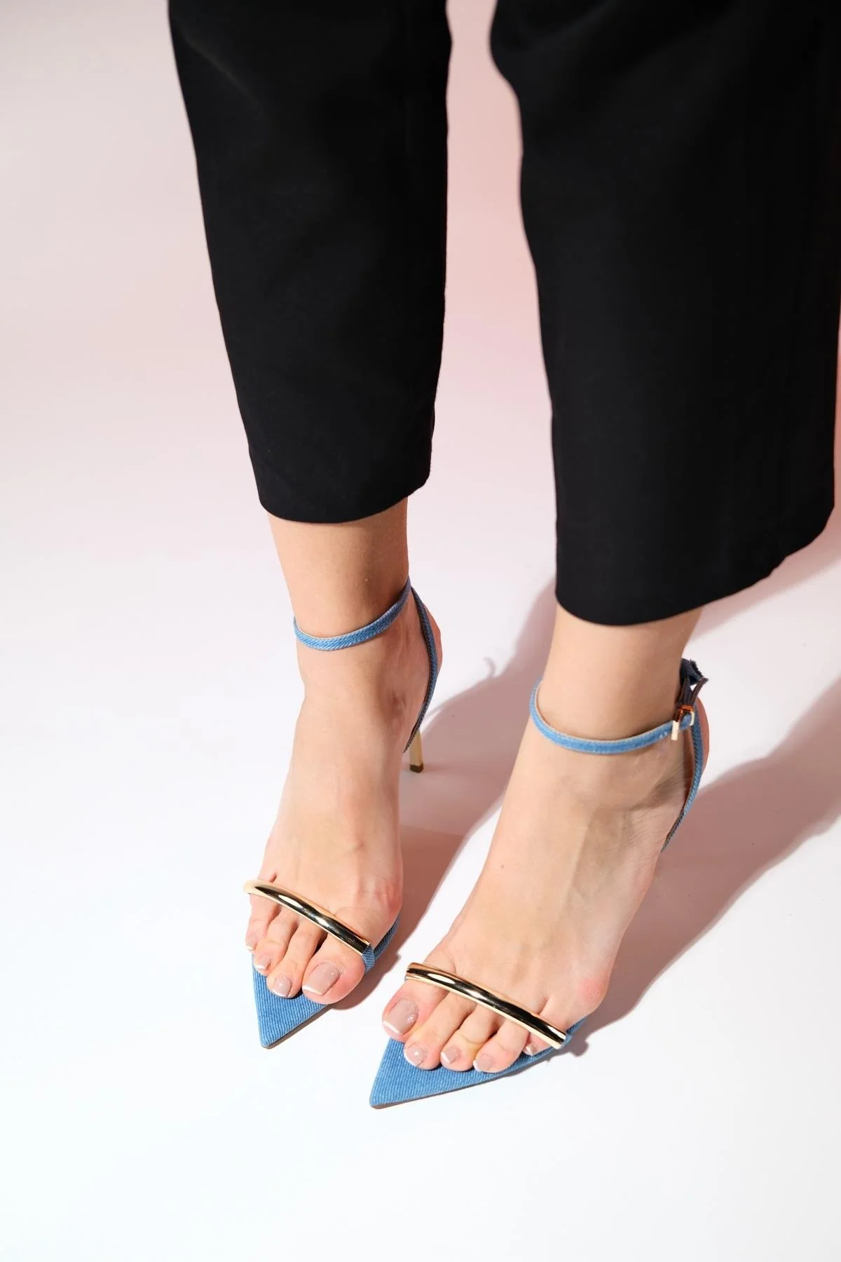 Bruno - Light Denim Single-Strap High-Heeled Shoe (Women) - Image 4