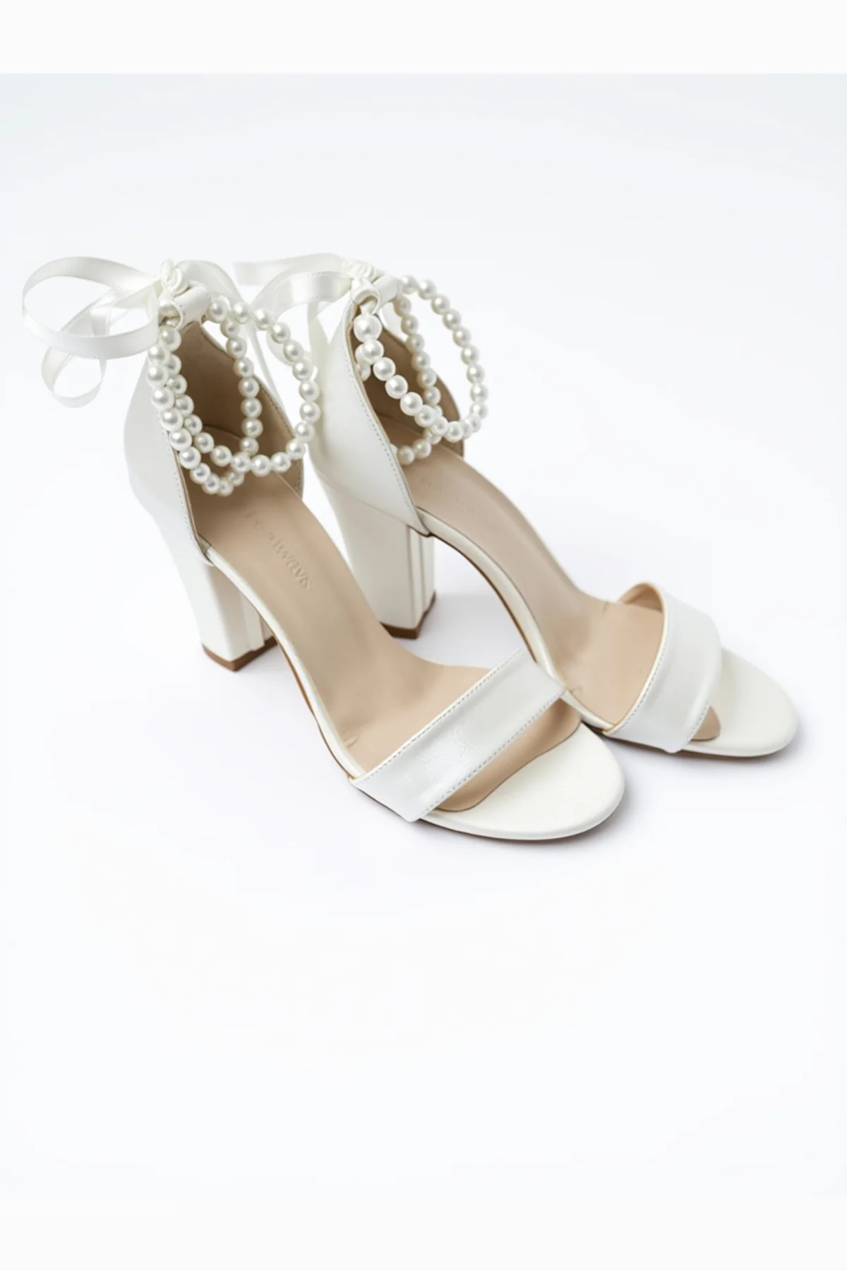 Caelis Pearl Block Heels Bridal Shoes - Image 5