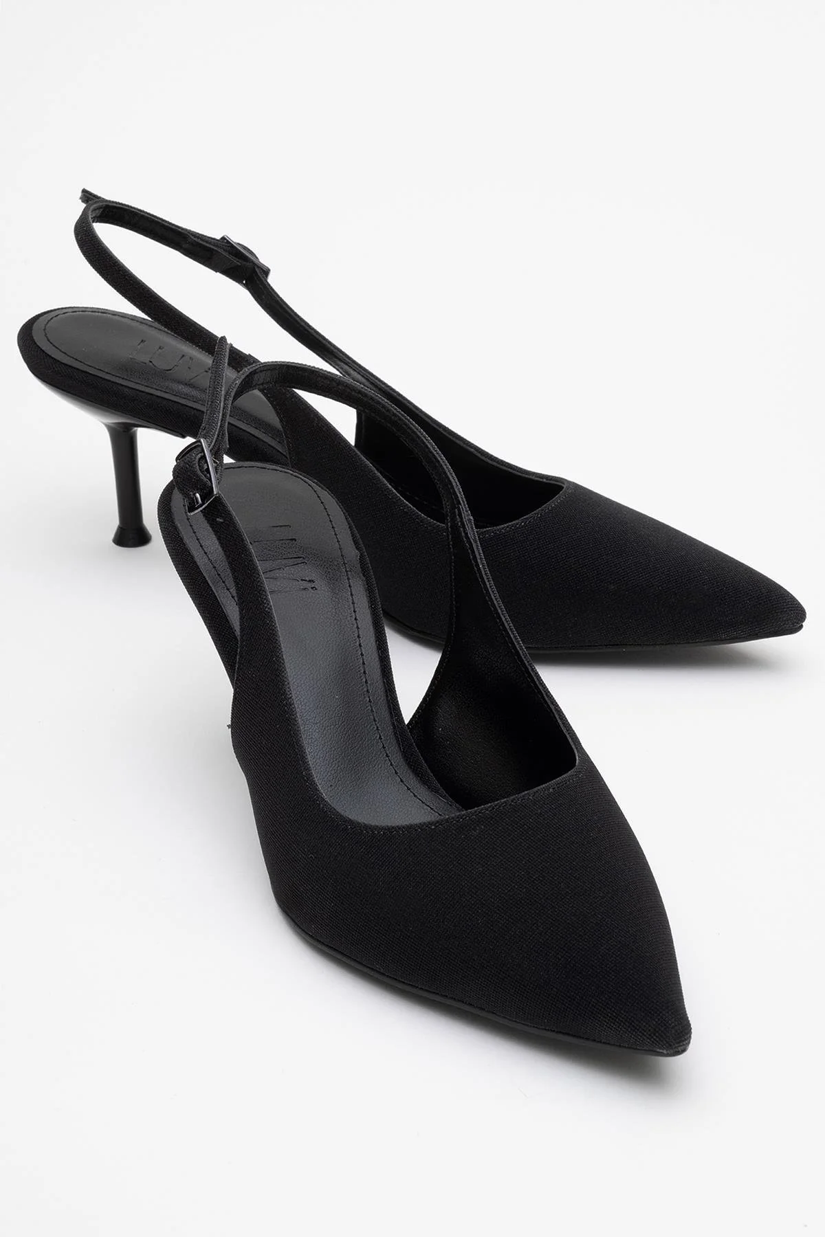 Caisa - Black Glitter Slingback Pointed Toe Pump (Women)