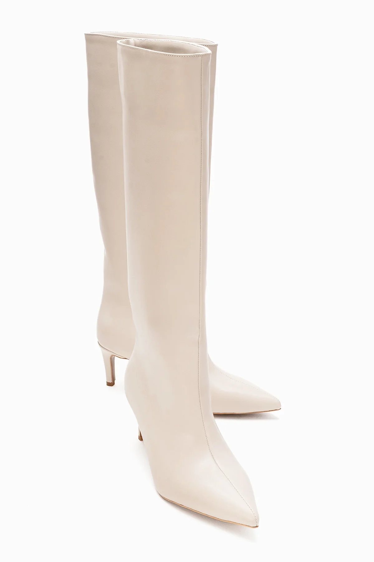 Camila - Beige Slim Heel Knee-High Boot (Women)