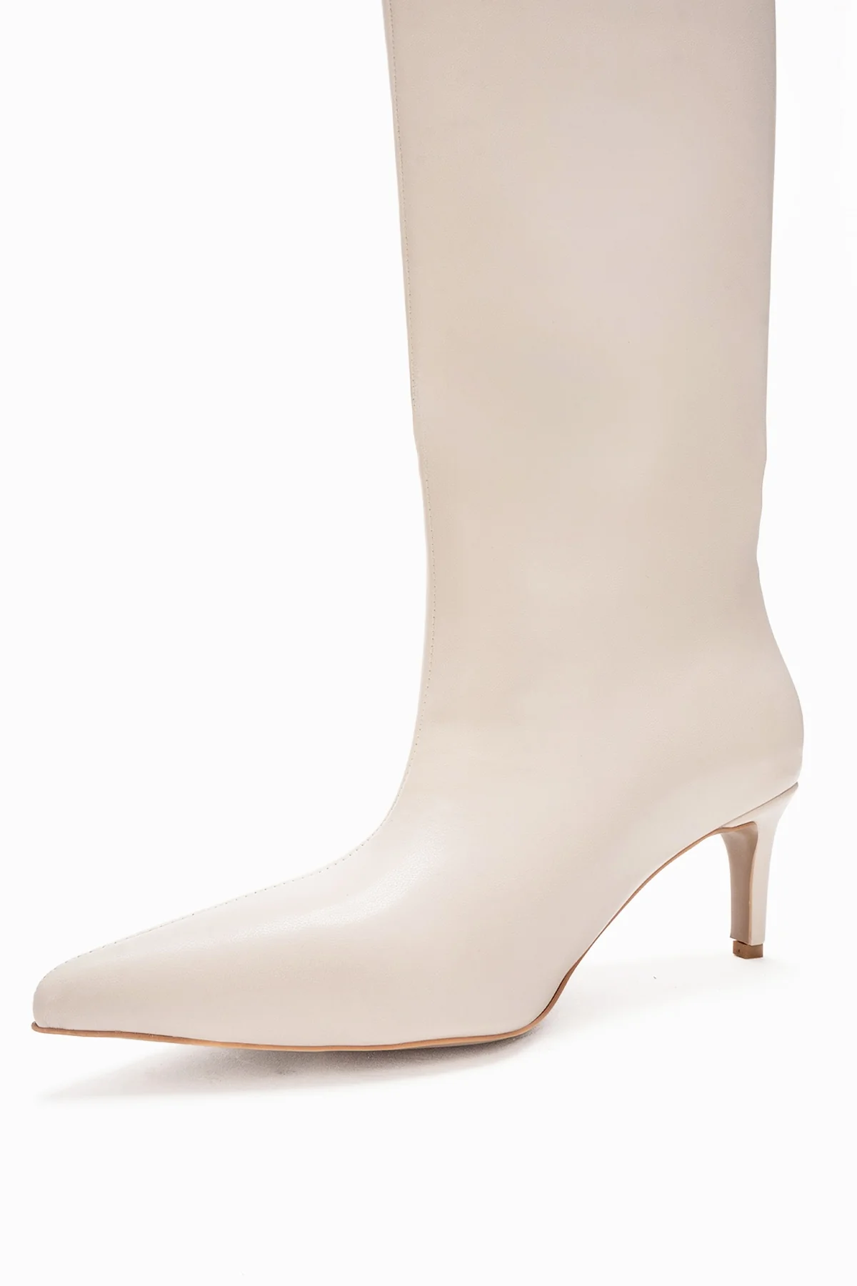 Camila - Beige Slim Heel Knee-High Boot (Women) - Image 6