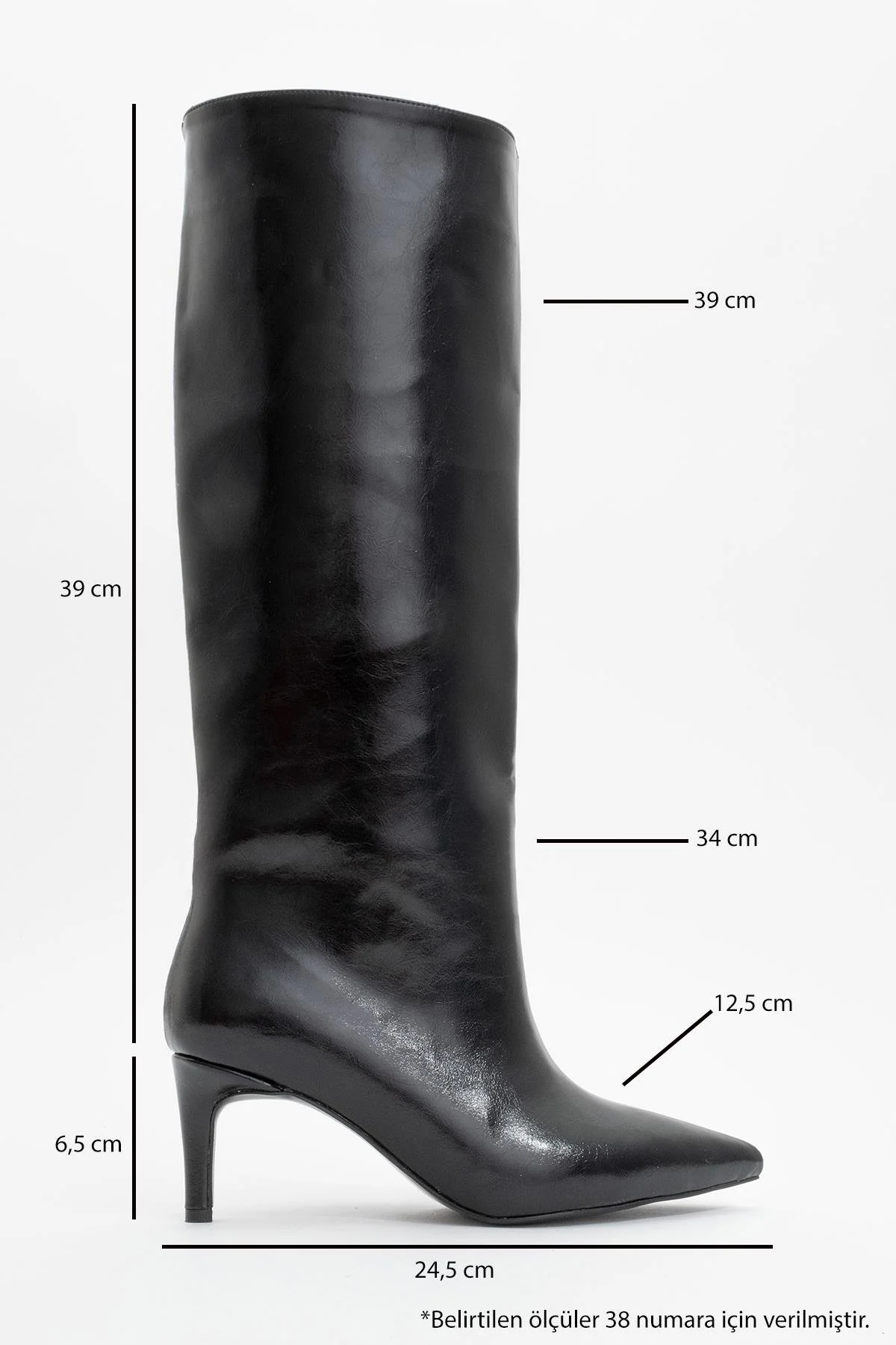 Camila - Black Heeled Boot (Women) - Image 5