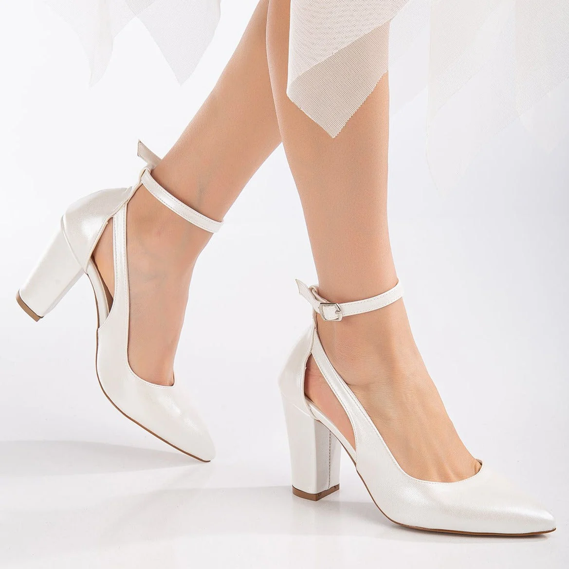 Camila - Ivory Wedding Shoes with Pearls - Image 8