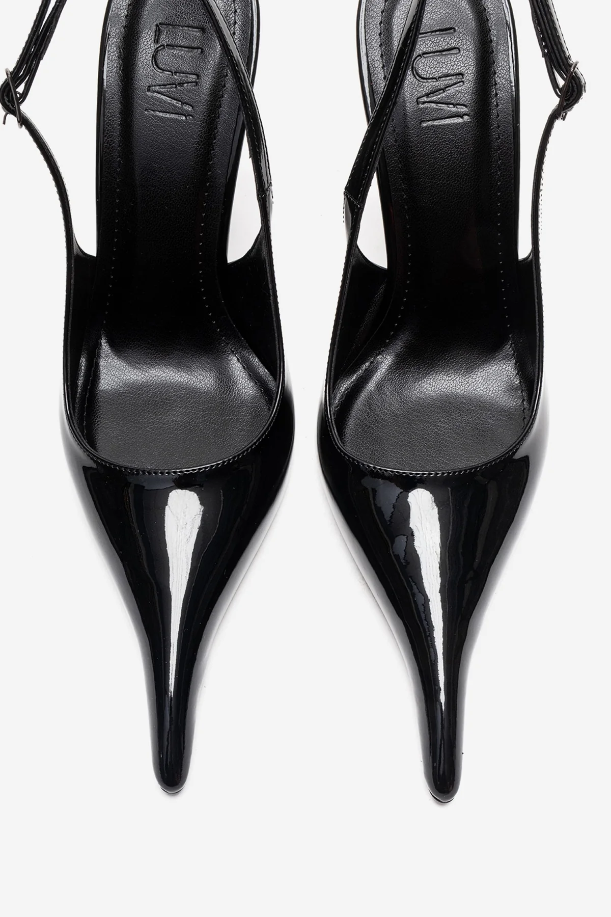 CANDY - Black Pointed Toe Slingback Stiletto Pump (Women) - Image 2
