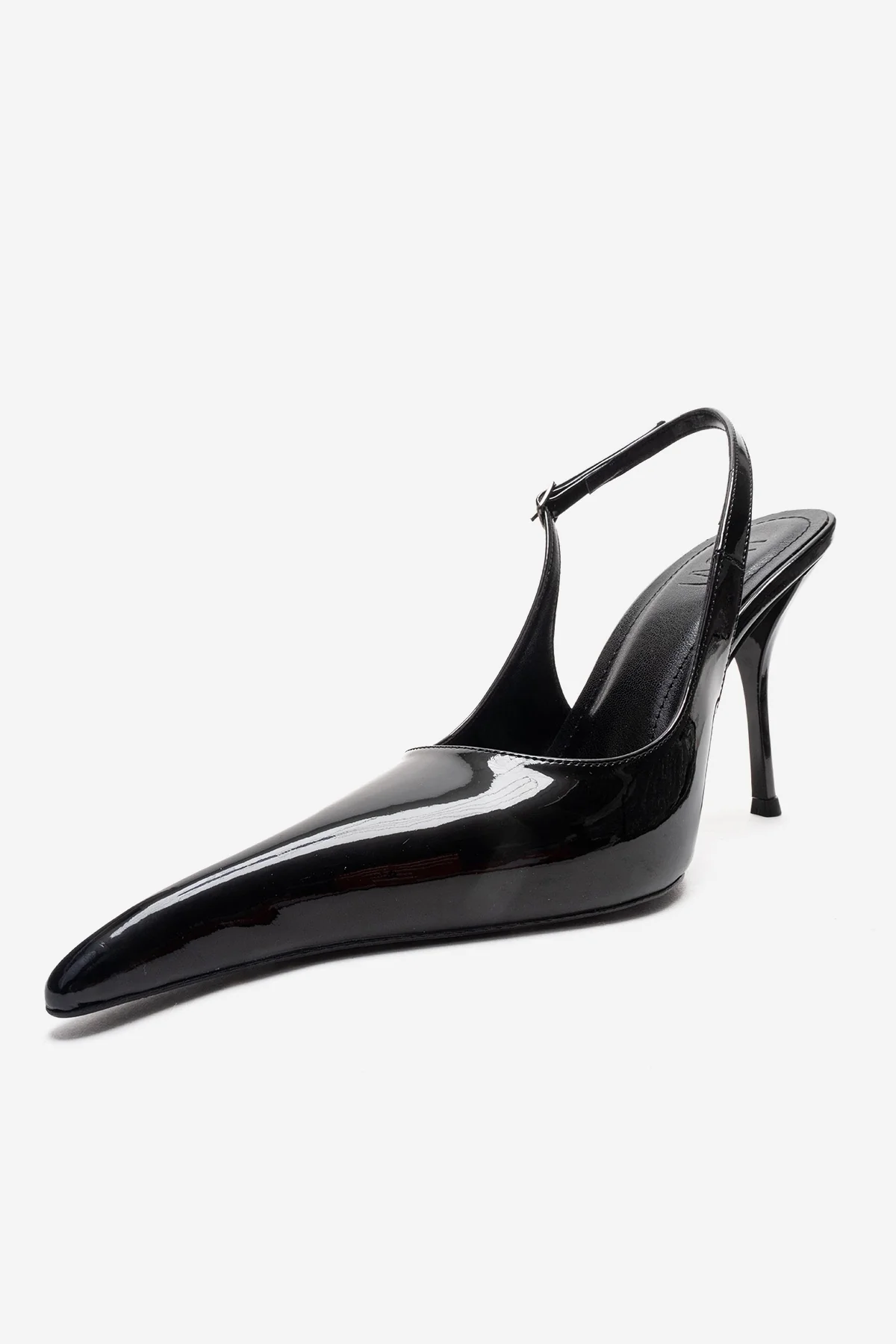 CANDY - Black Pointed Toe Slingback Stiletto Pump (Women) - Image 6