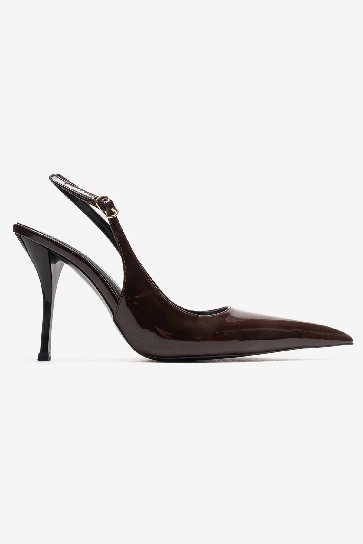 CANDY - Brown Genuine Leather Patent Pointed-Toe Stiletto Pump (Women) - Image 4