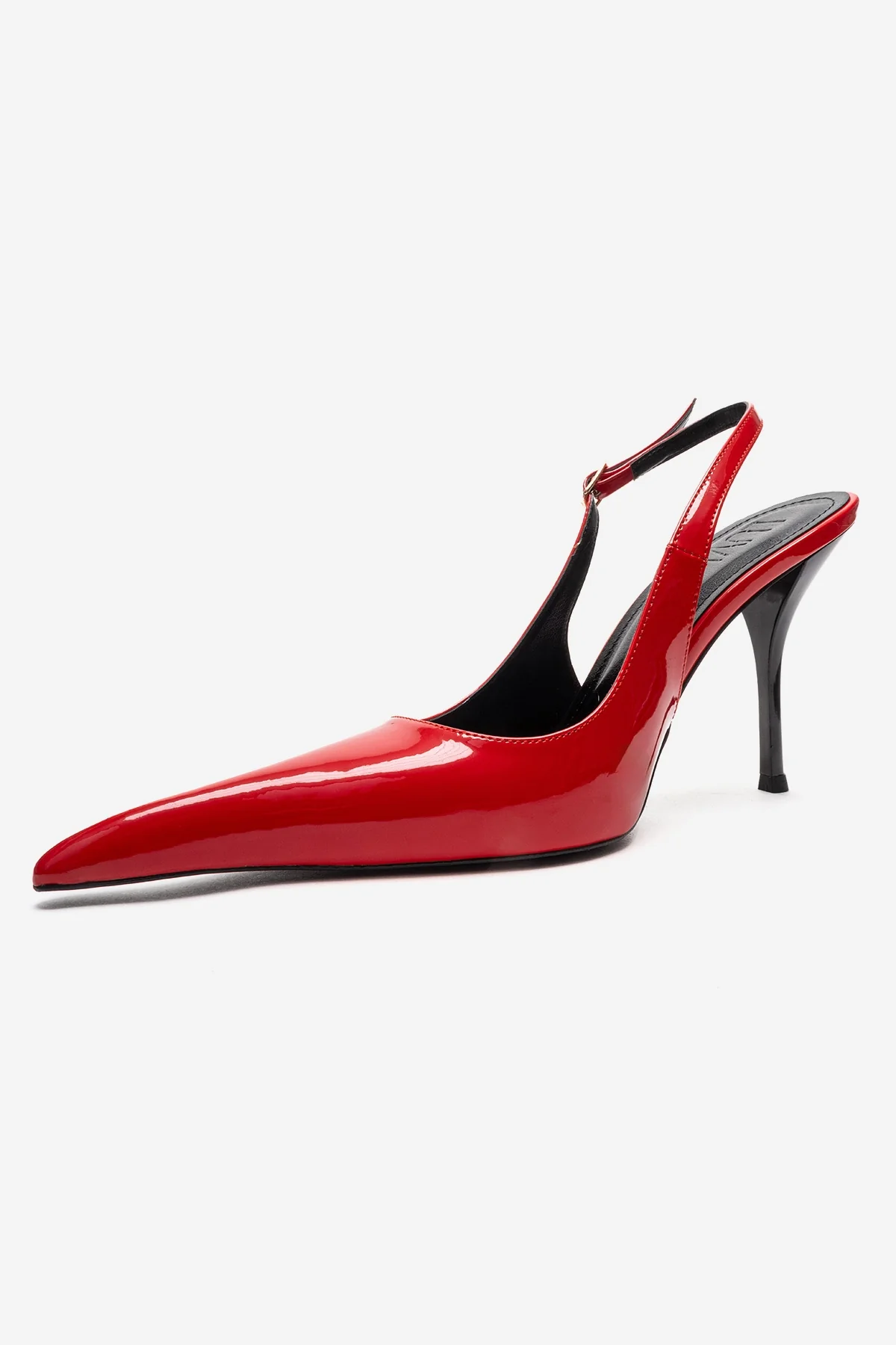 CANDY - Red Genuine Leather Patent Pointed-Toe Stiletto Pump (Women) - Image 6