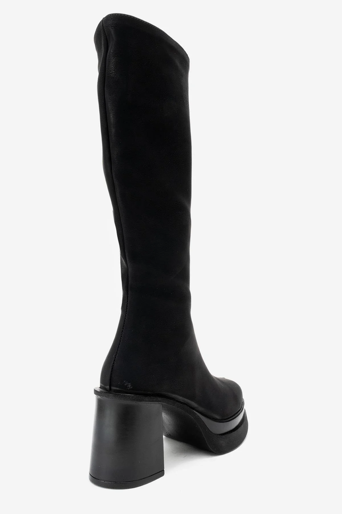 Carm - Black Nubuck Platform Heel Mid-Calf Boot (Women) - Image 5