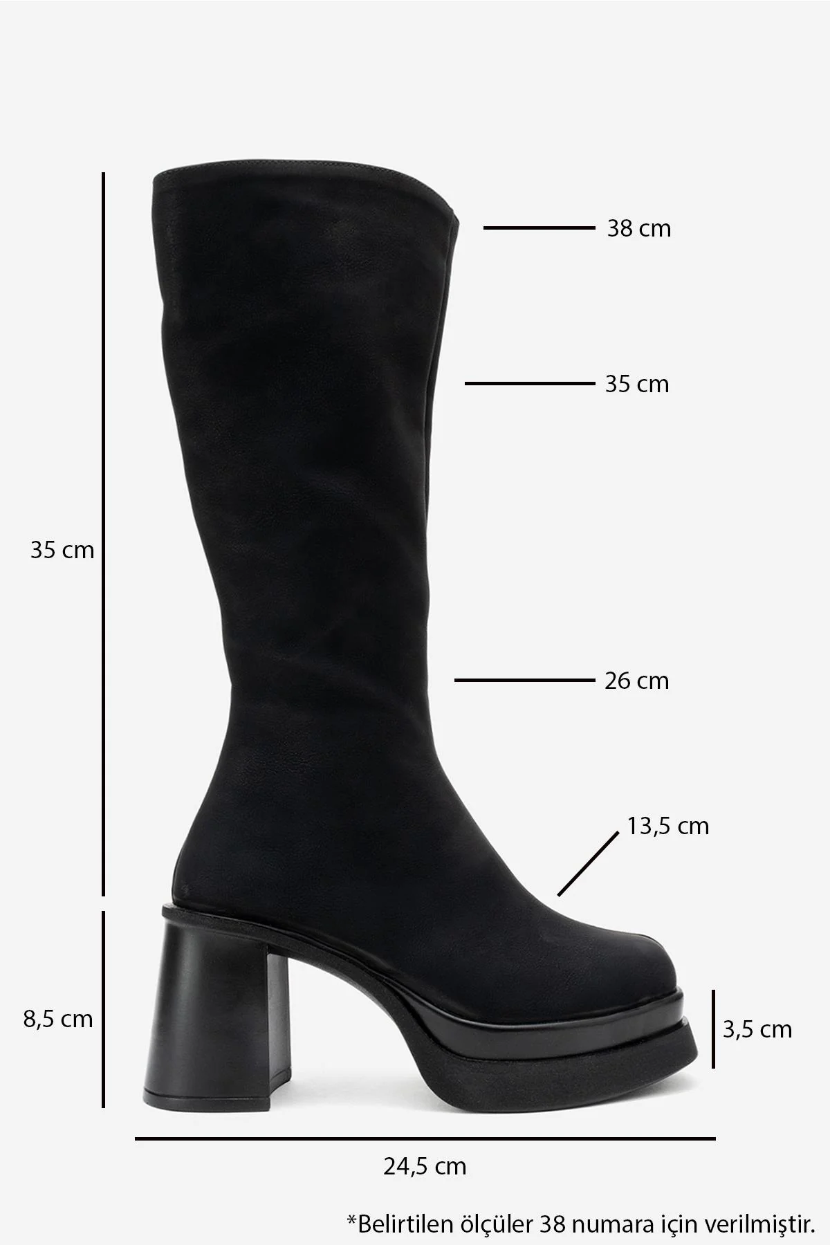 Carm - Black Nubuck Platform Heel Mid-Calf Boot (Women) - Image 6