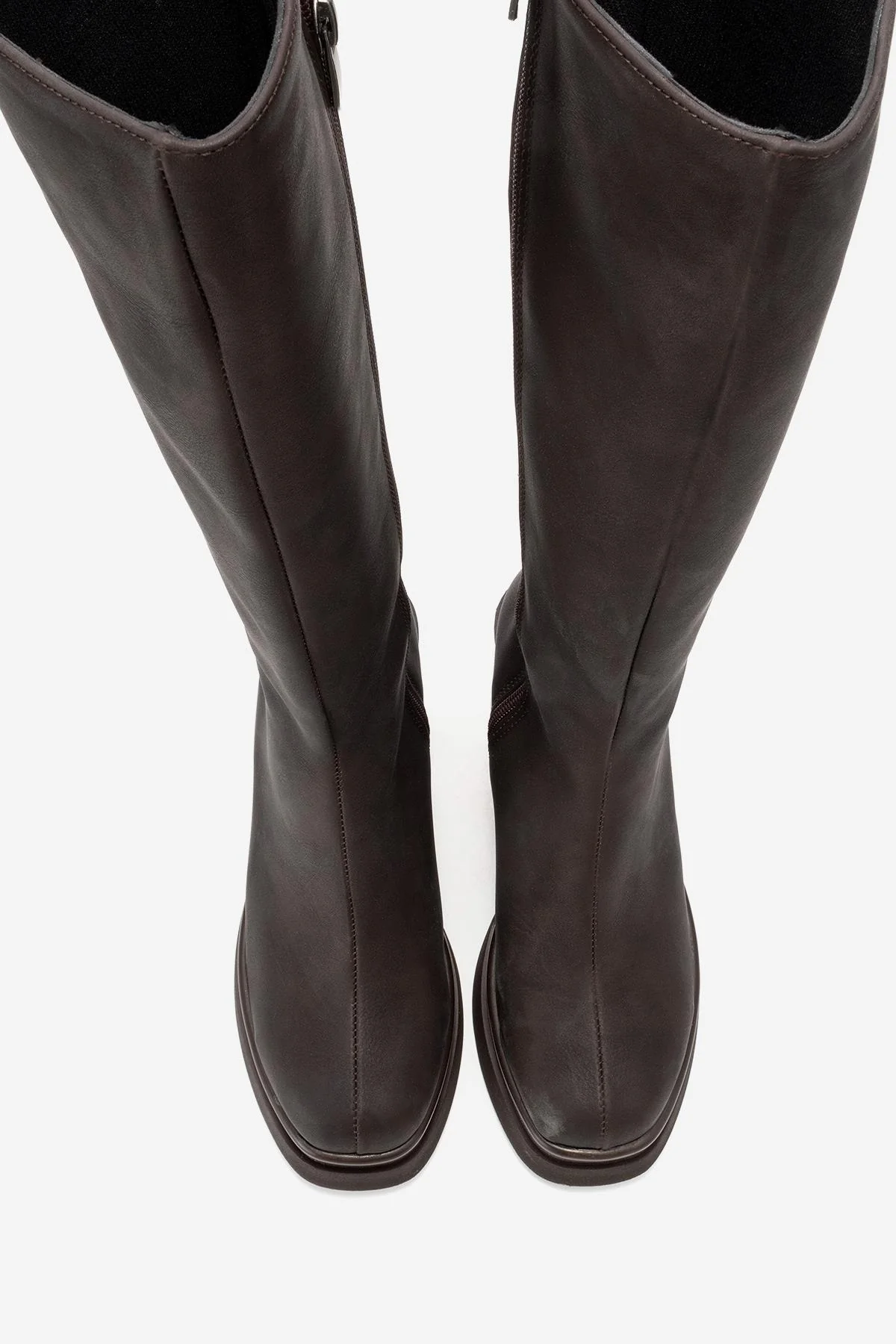 Carm - Brown Nubuck Platform Heel Mid-Calf Boot (Women) - Image 2