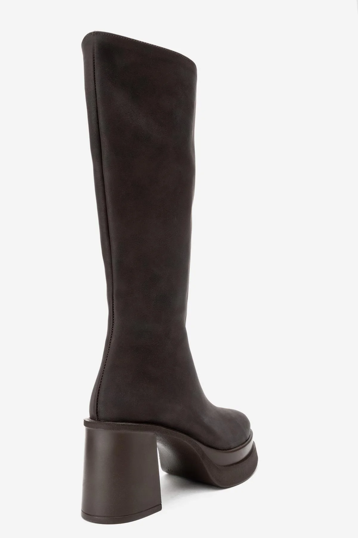 Carm - Brown Nubuck Platform Heel Mid-Calf Boot (Women) - Image 5