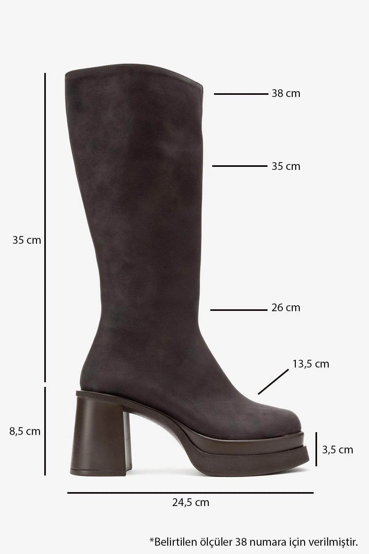 Carm - Brown Nubuck Platform Heel Mid-Calf Boot (Women) - Image 6