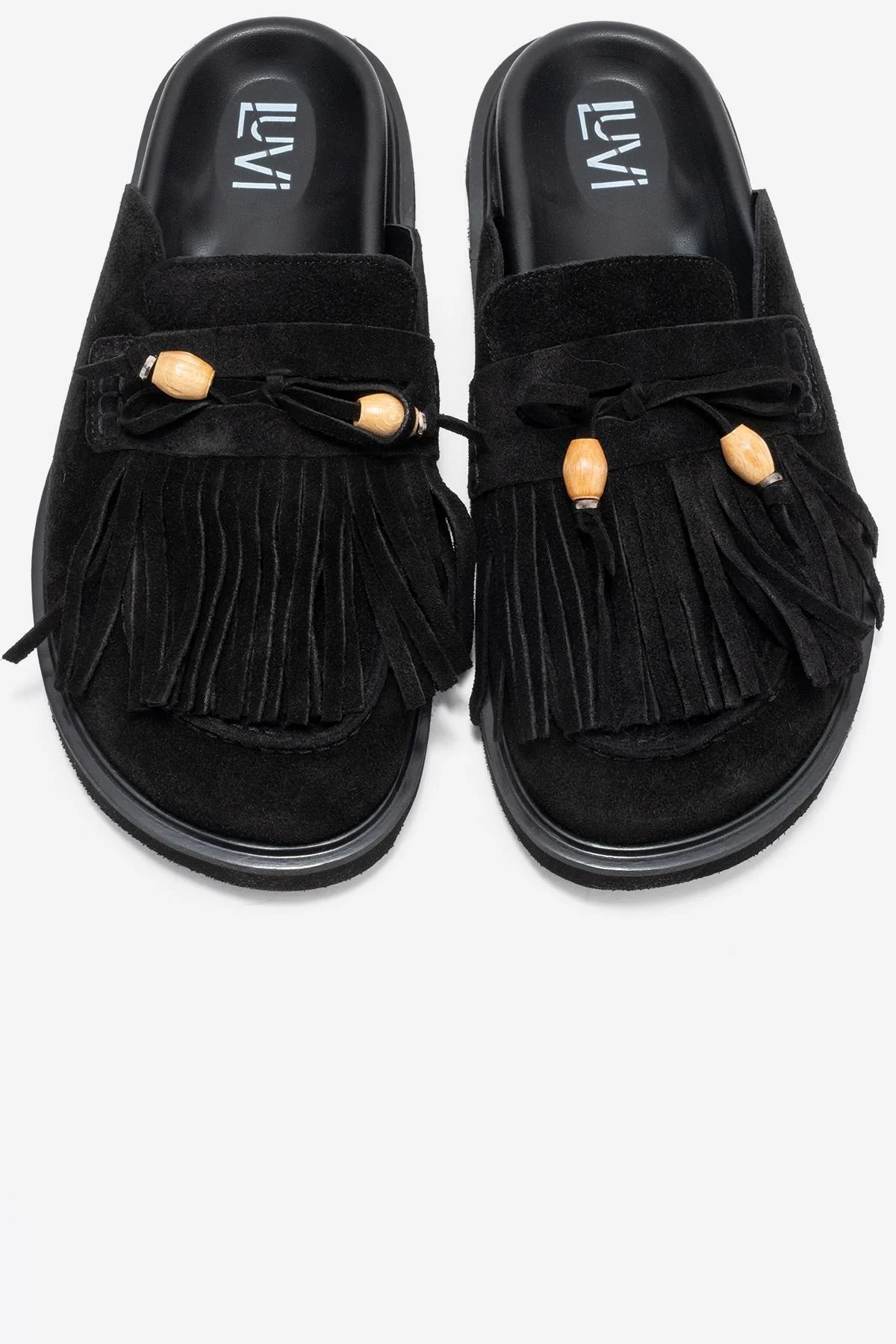 Carol - Black Genuine Leather Closed-Toe Slipper (Women) - Image 2