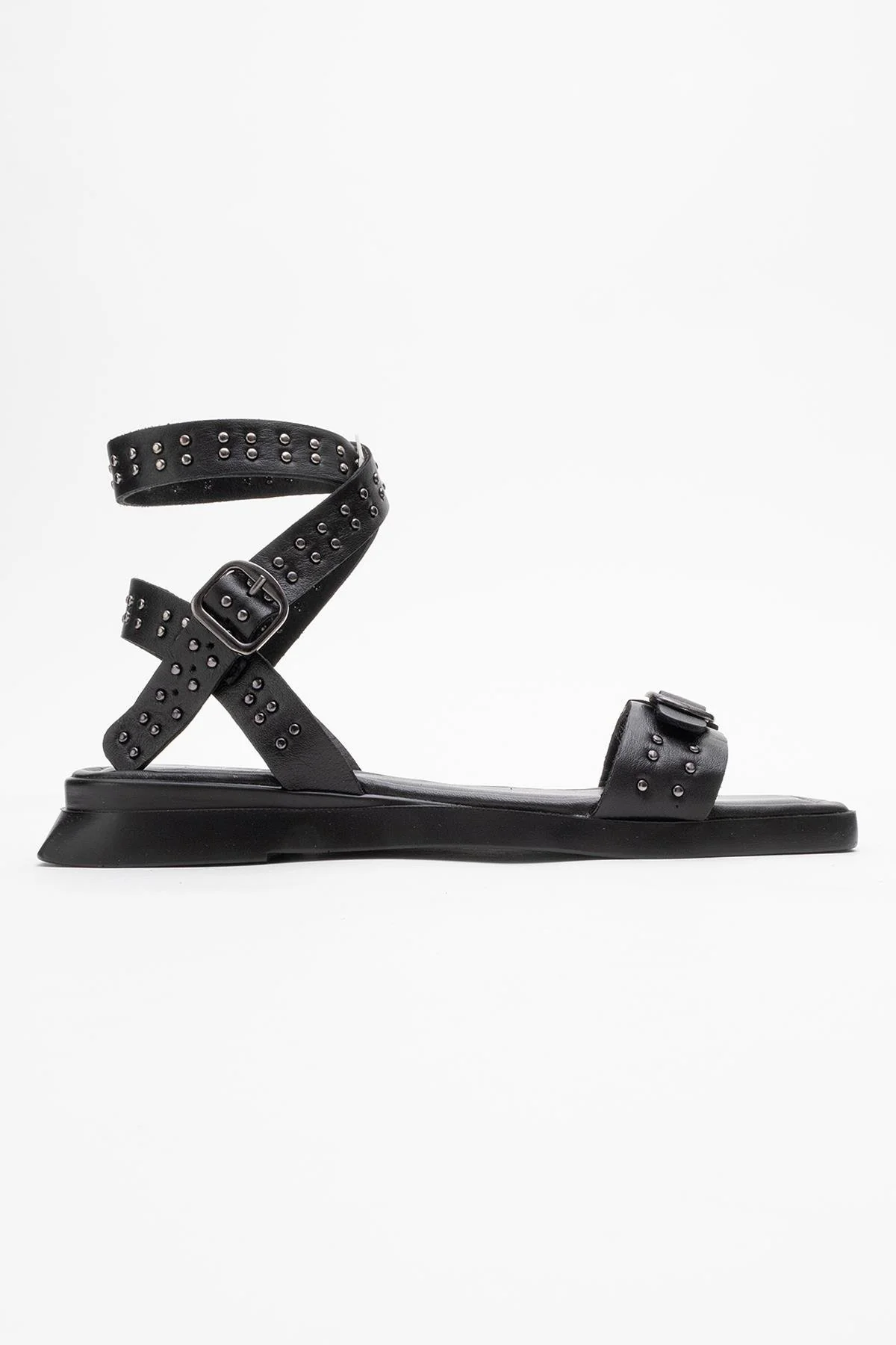 Carril - Black Leather Sandal (Women) - Image 5