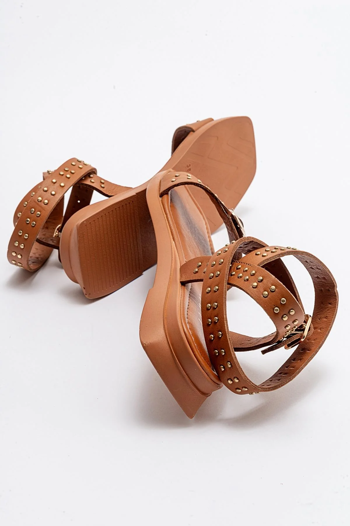 Carril - Cognac Brown Leather Sandal (Women) - Image 3