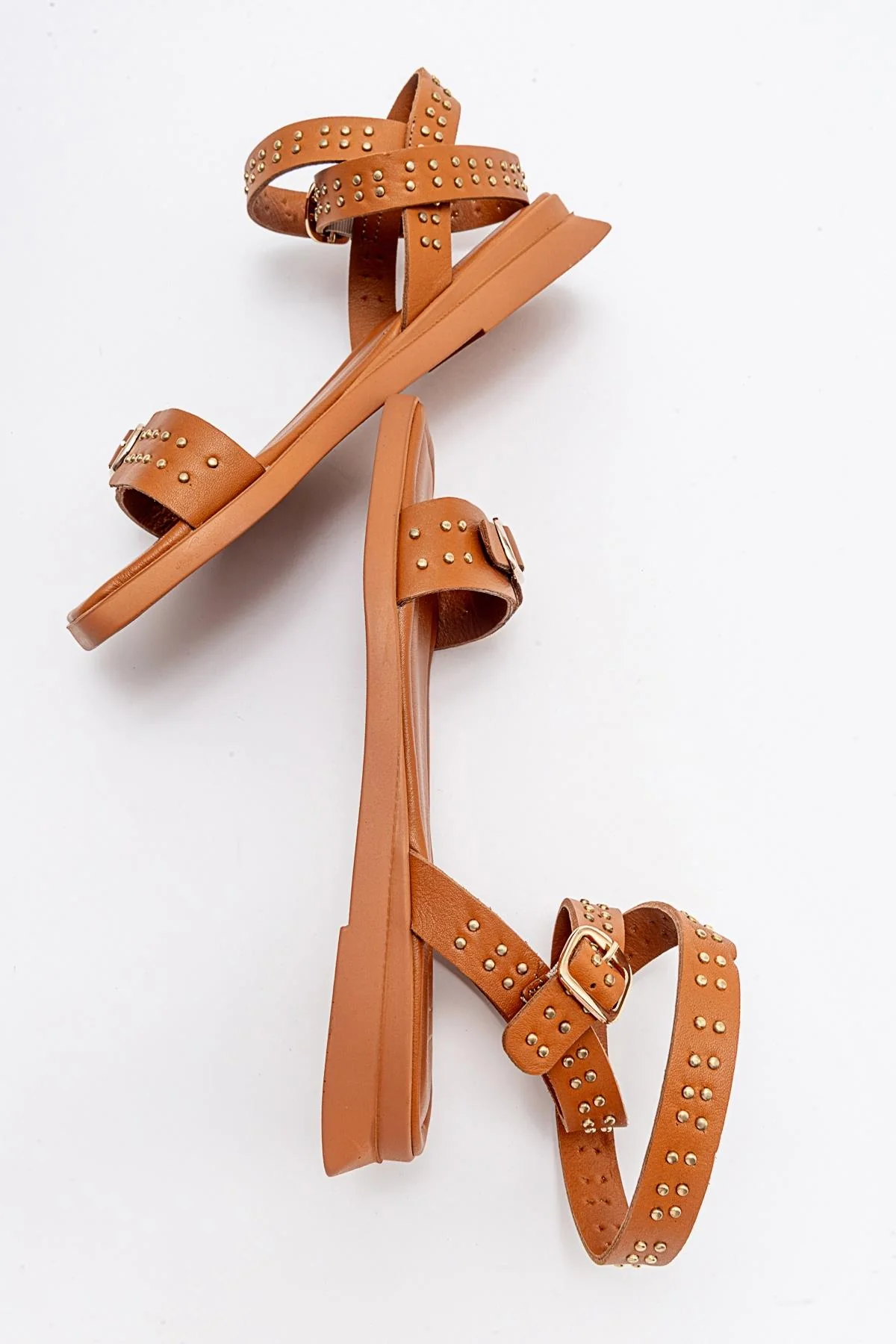 Carril - Cognac Brown Leather Sandal (Women) - Image 5