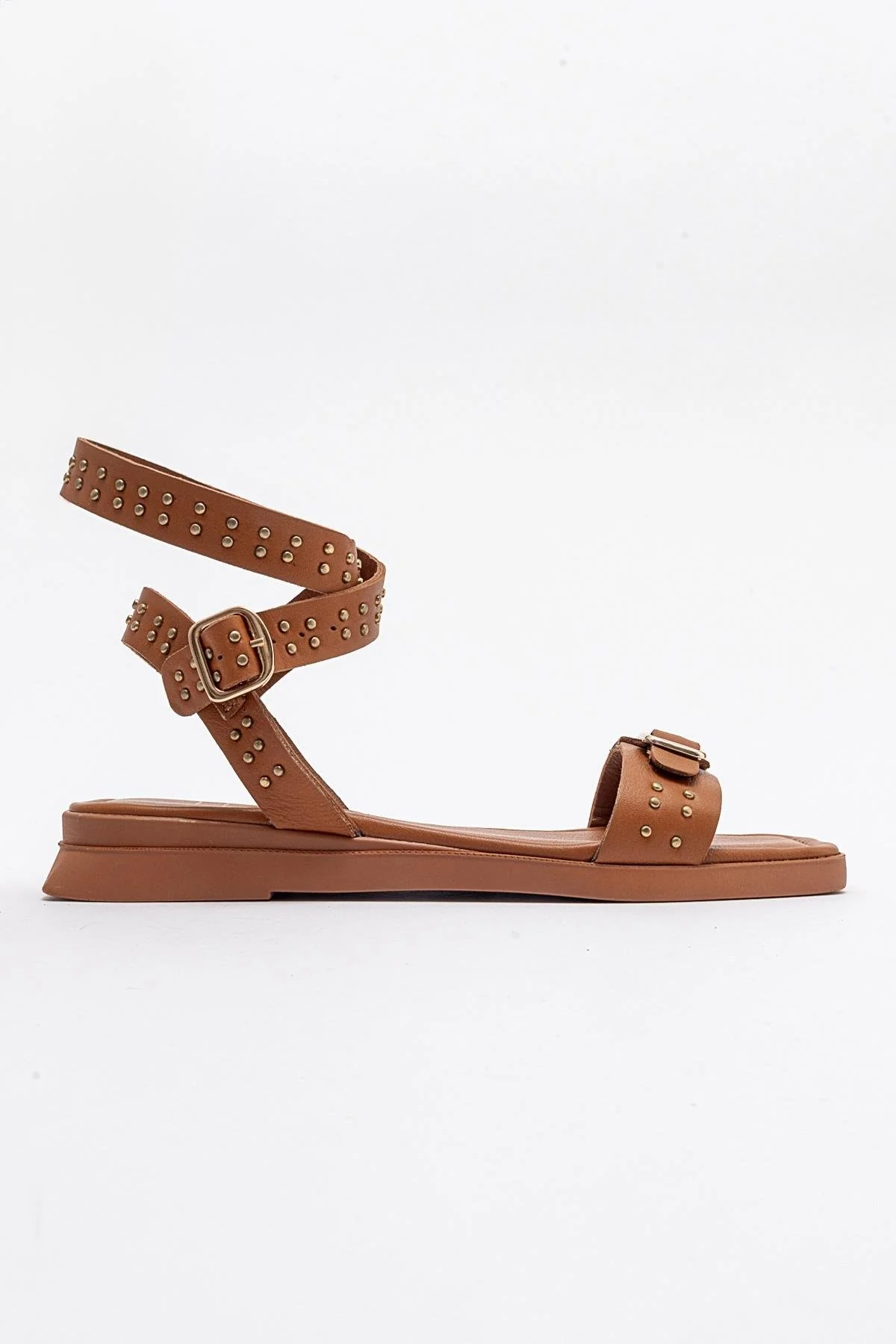 Carril - Cognac Brown Leather Sandal (Women) - Image 6