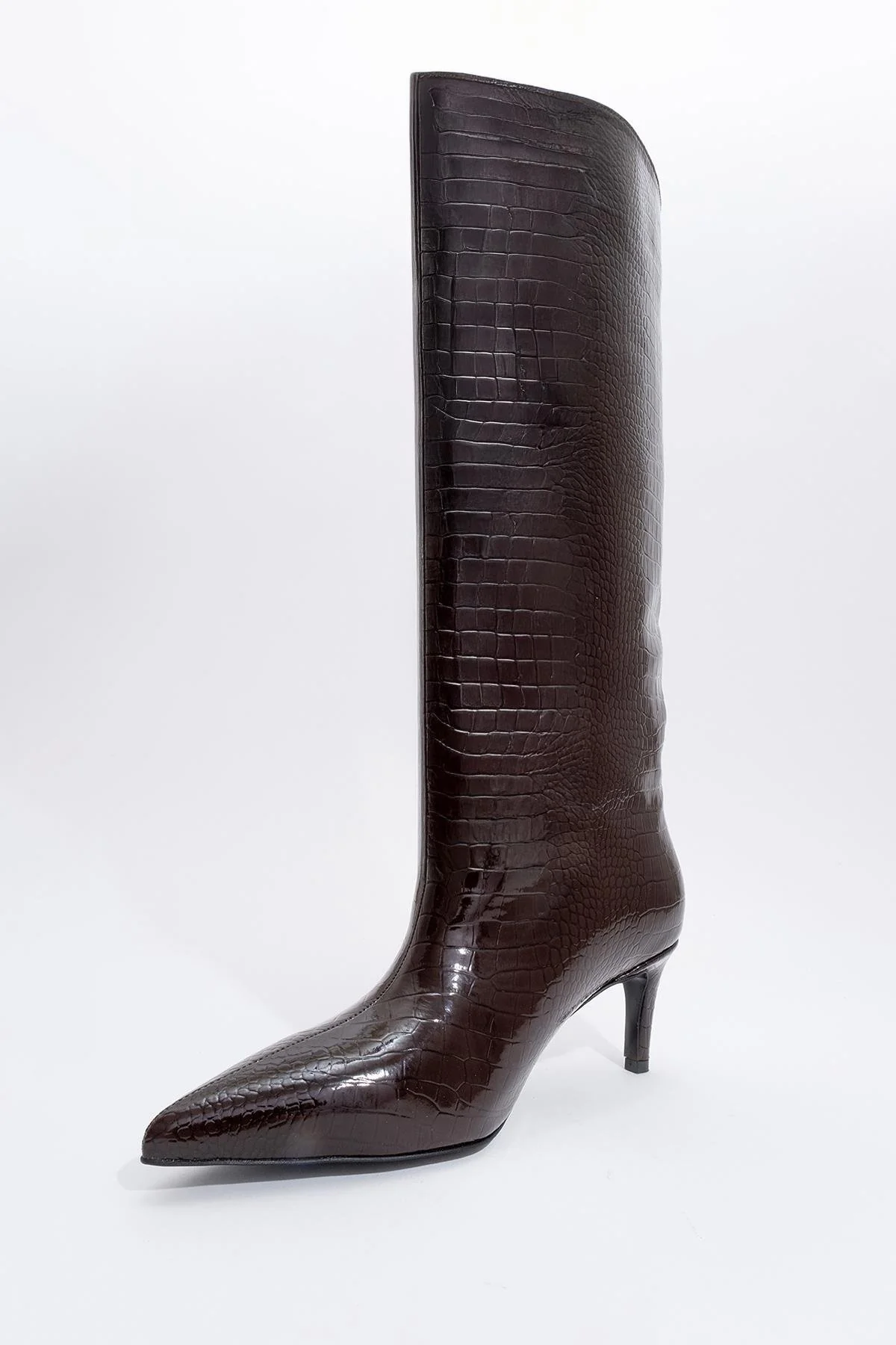 Cassandra Brown Pattern High‑Heel Boot (Women) - Image 4