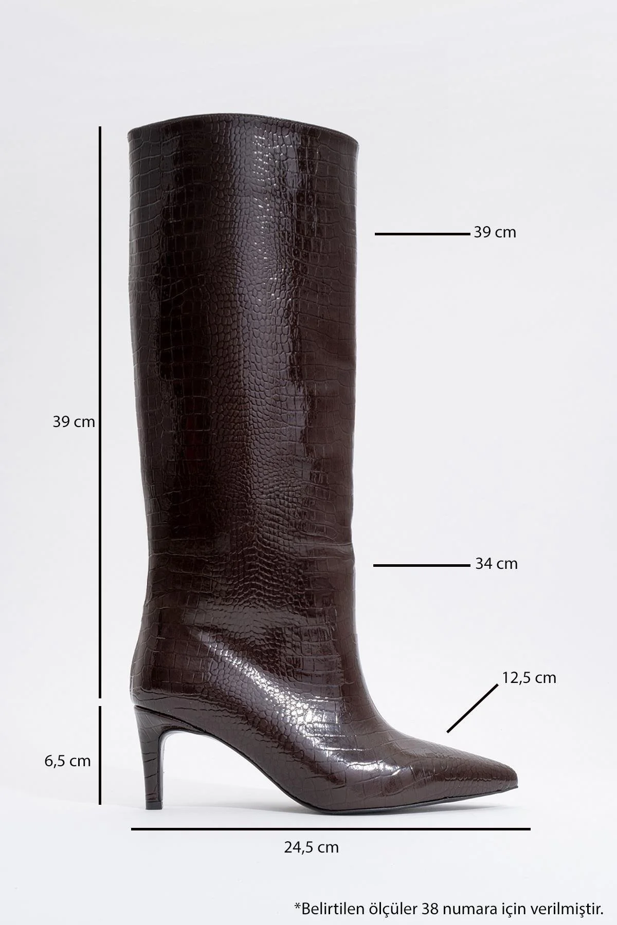 Cassandra Brown Pattern High‑Heel Boot (Women) - Image 5