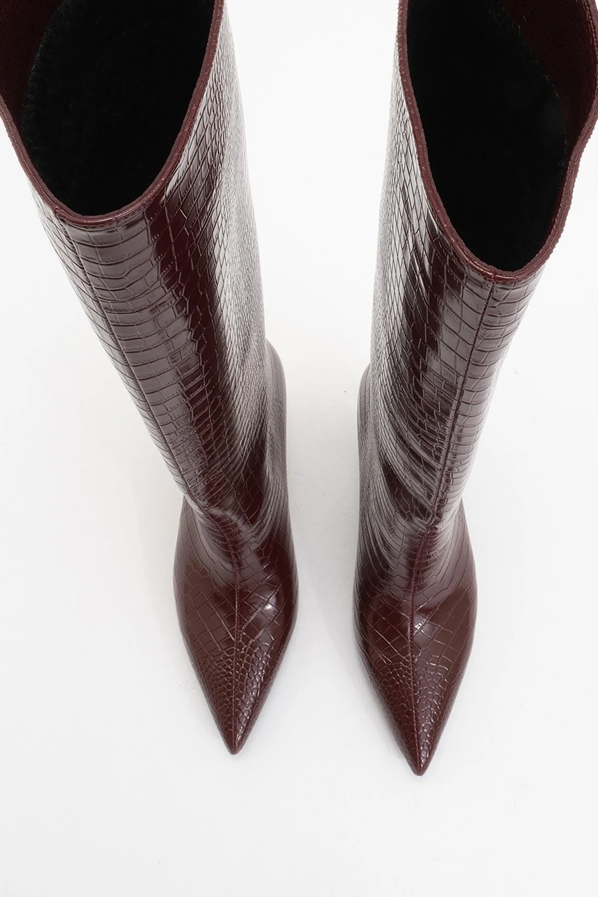 Cassandra Burgundy Pattern High‑Heel Boot (Women) - Image 2