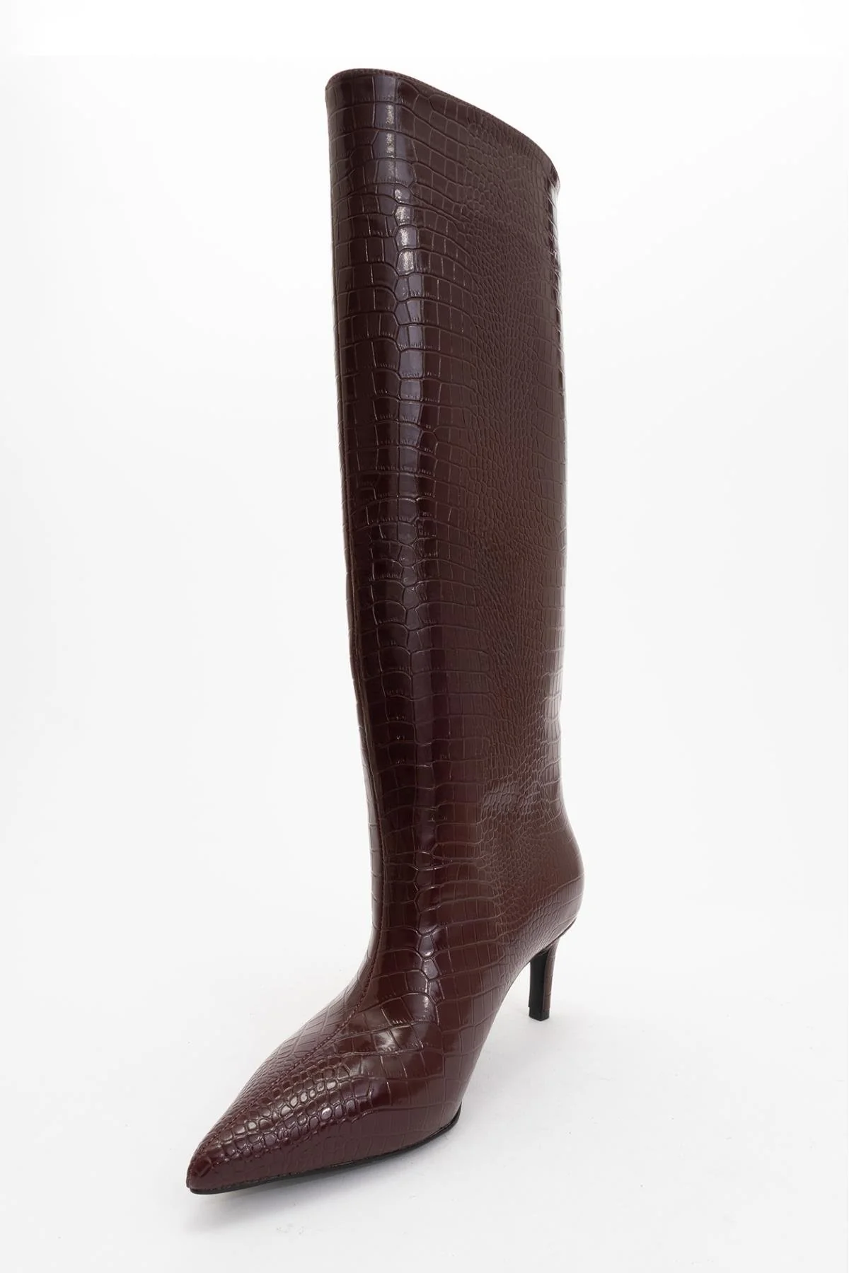 Cassandra Burgundy Pattern High‑Heel Boot (Women) - Image 3