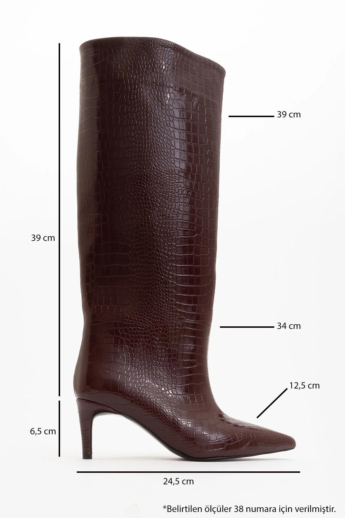 Cassandra Burgundy Pattern High‑Heel Boot (Women) - Image 5