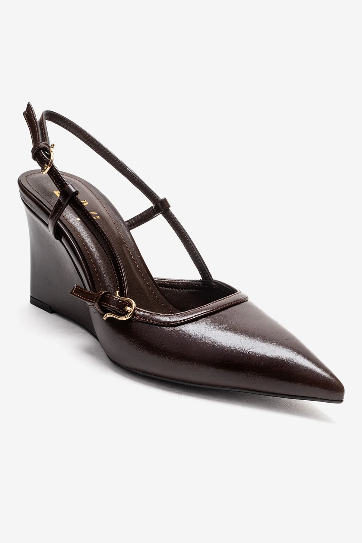 CELIA - Brown Block Heel Pointed Toe Shoe (Women) - Image 3