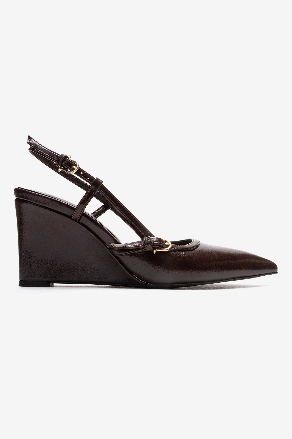 CELIA - Brown Block Heel Pointed Toe Shoe (Women) - Image 4