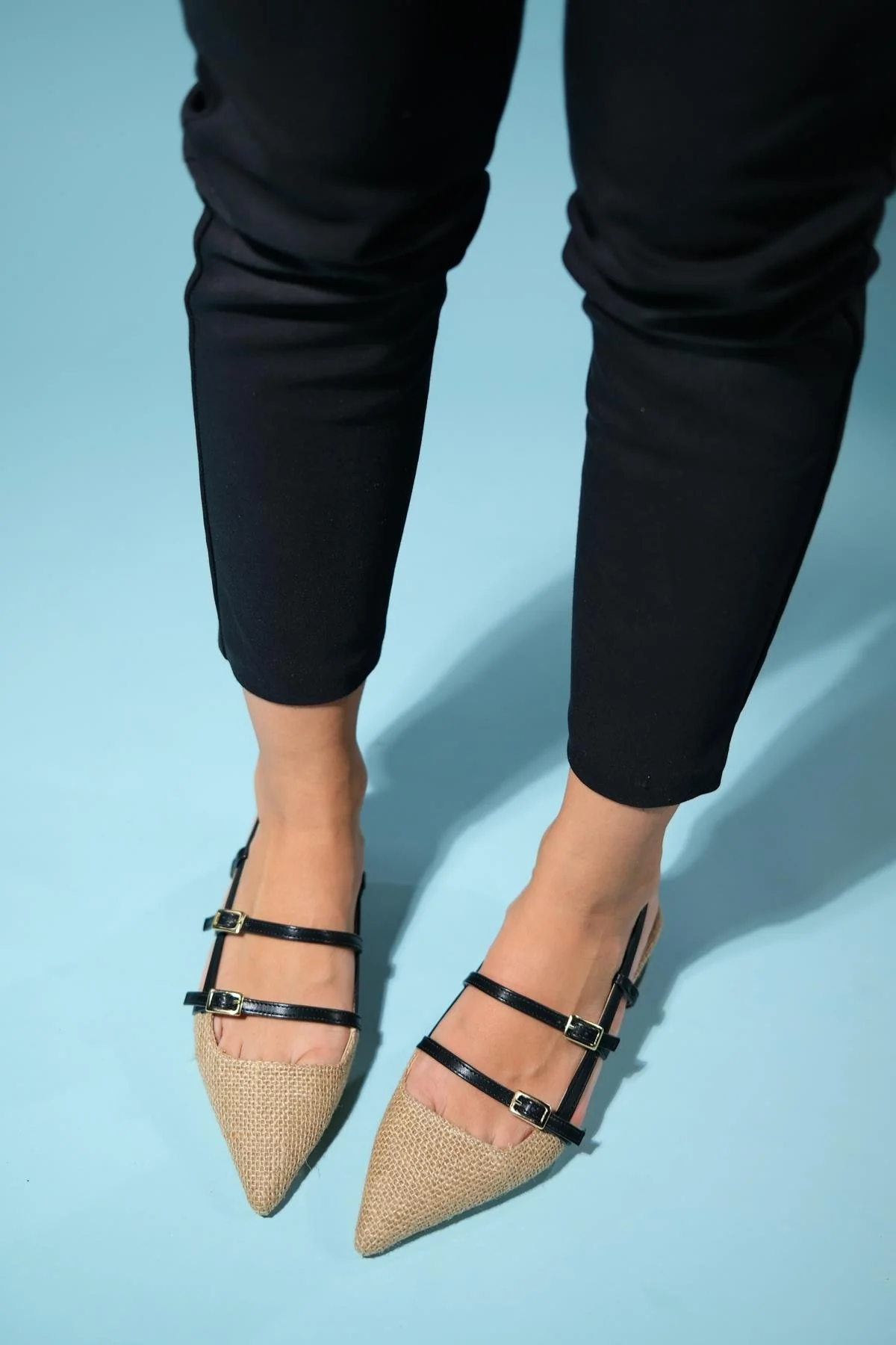 Cenova - Black Woven Heeled Sandal (Women) - Image 2