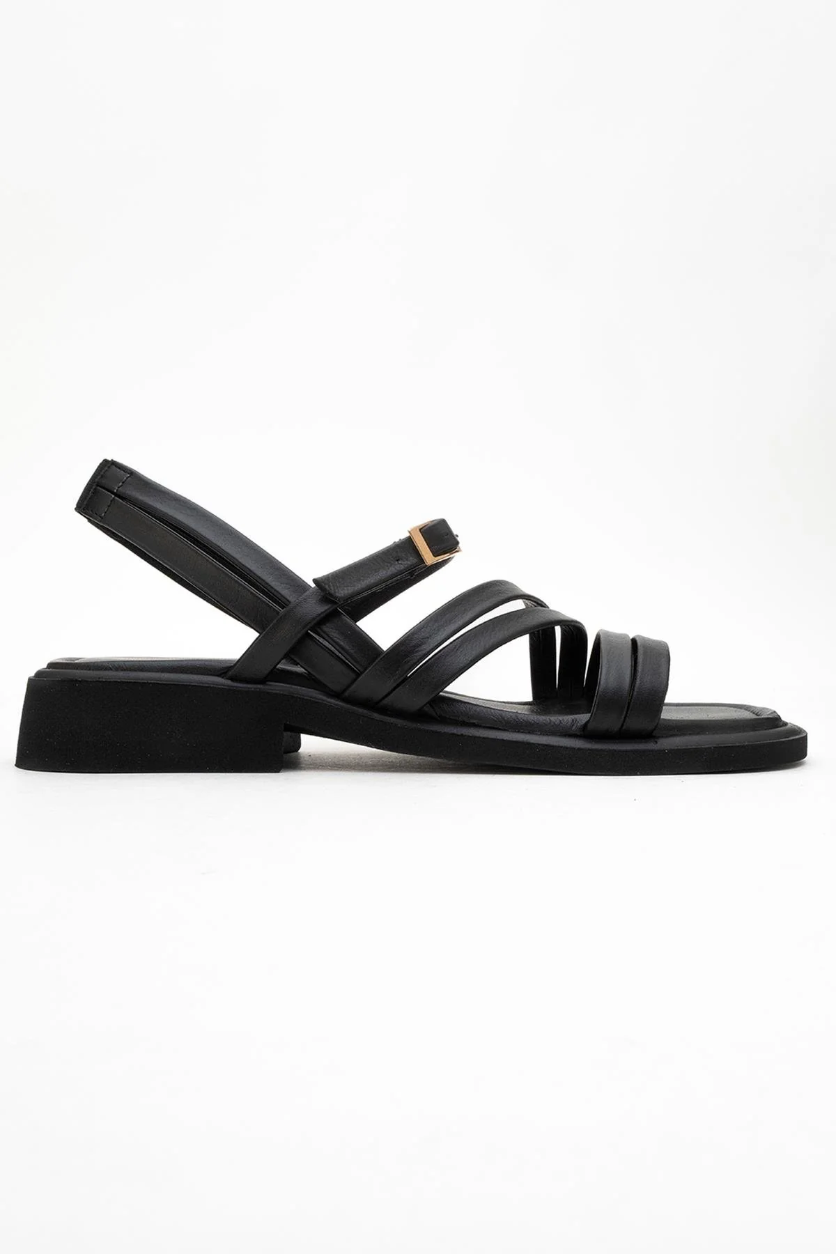 Cesar - Black Leather Sandals (Women) - Image 6