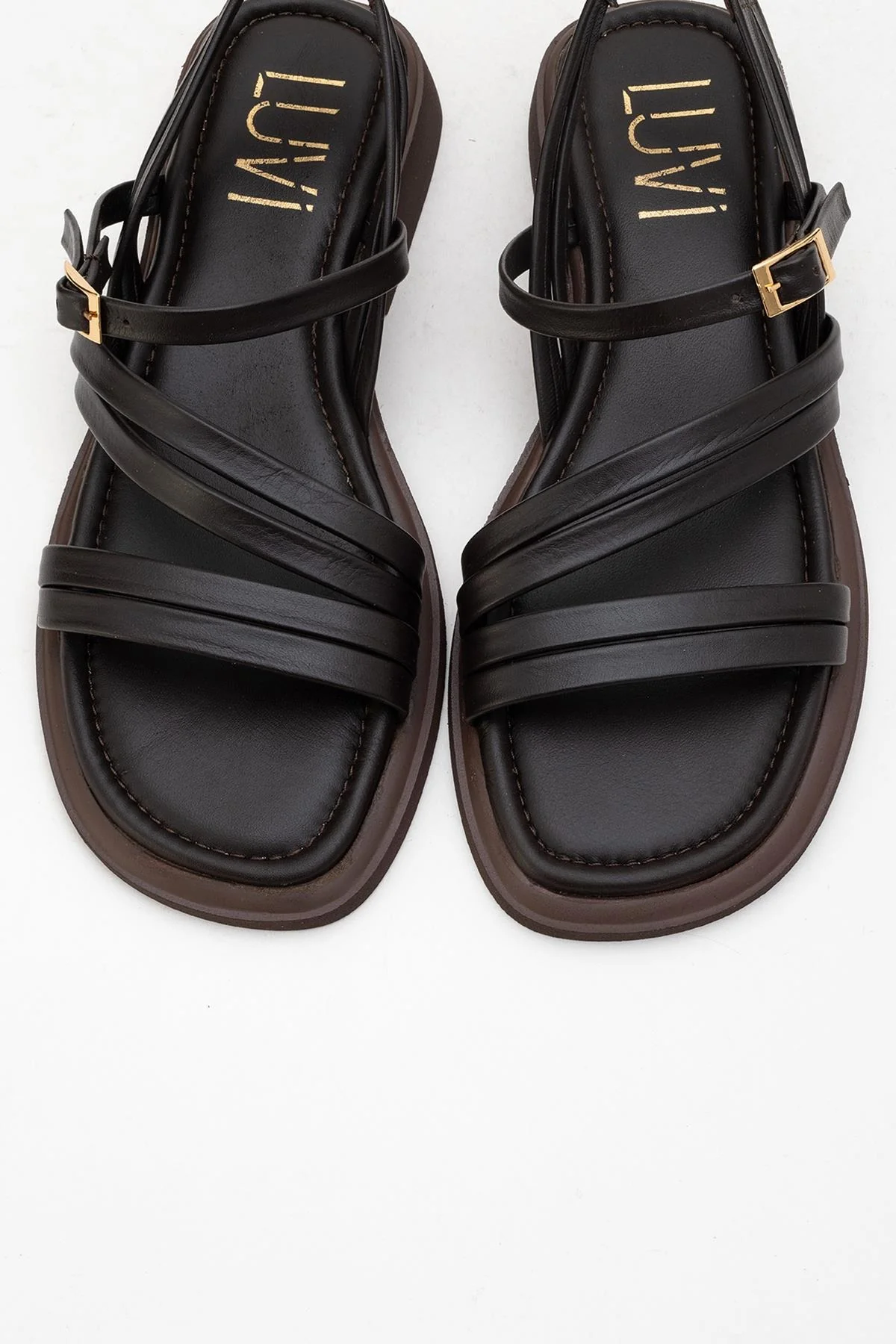 Cesar - Dark Brown Leather Sandals (Women) - Image 2