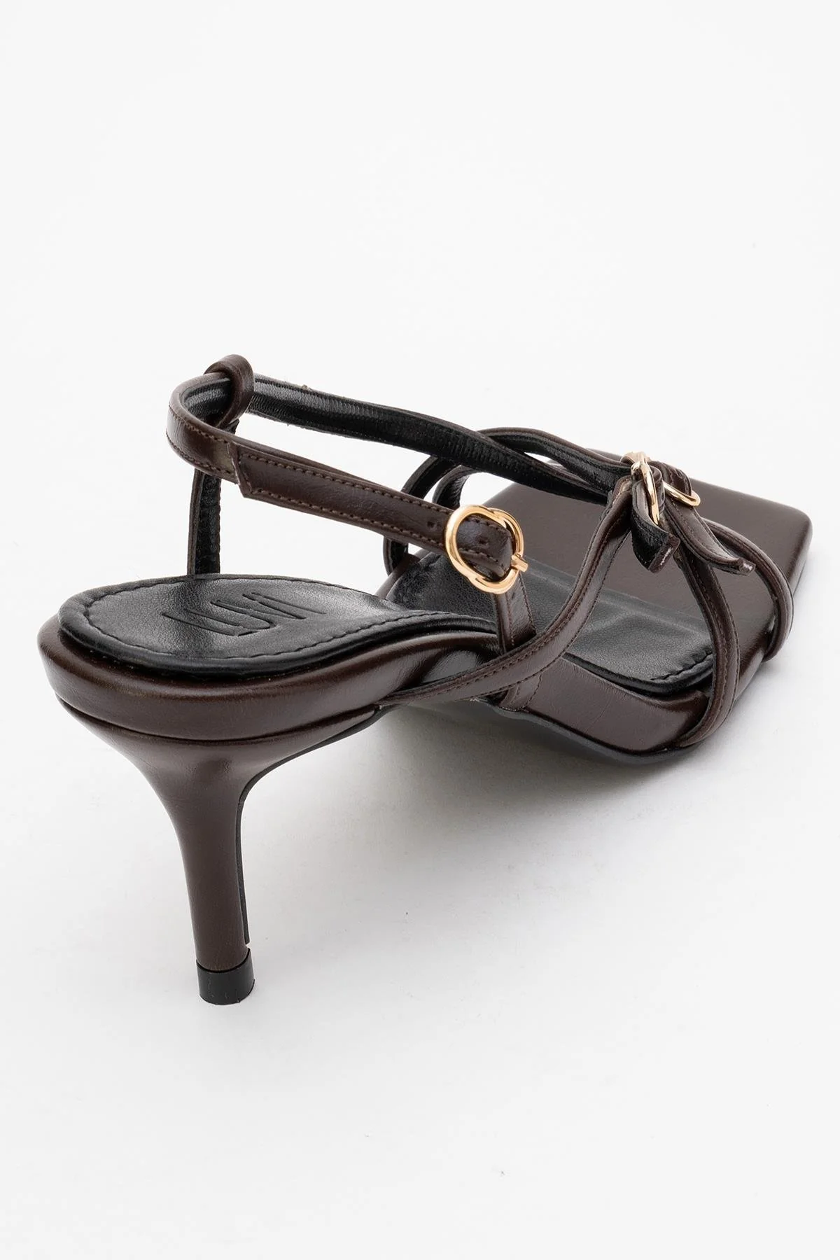 Chaka - Brown Buckle Square Toe Heeled Sandal (Women) - Image 5
