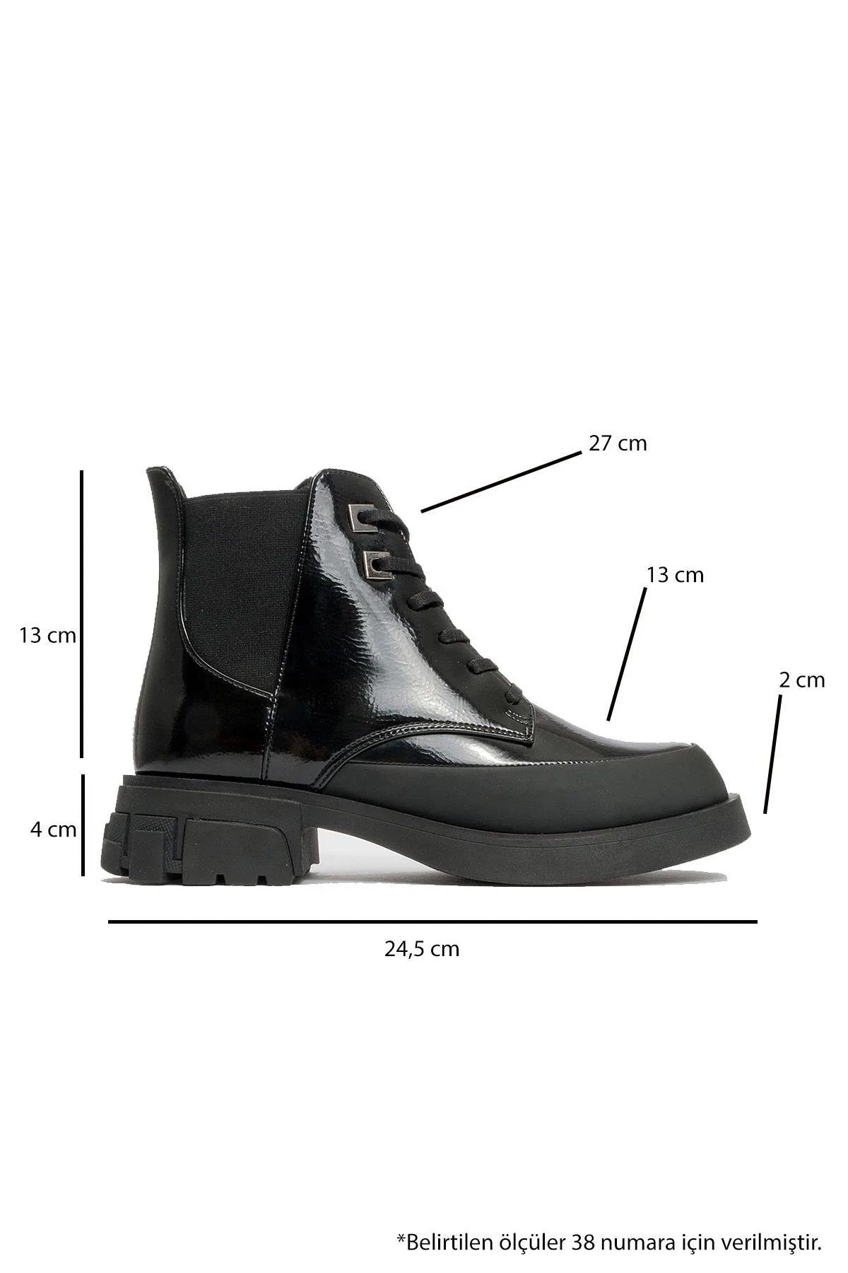 Challo - Black Lace-Up Elastic Ankle Boot (Women) - Image 4