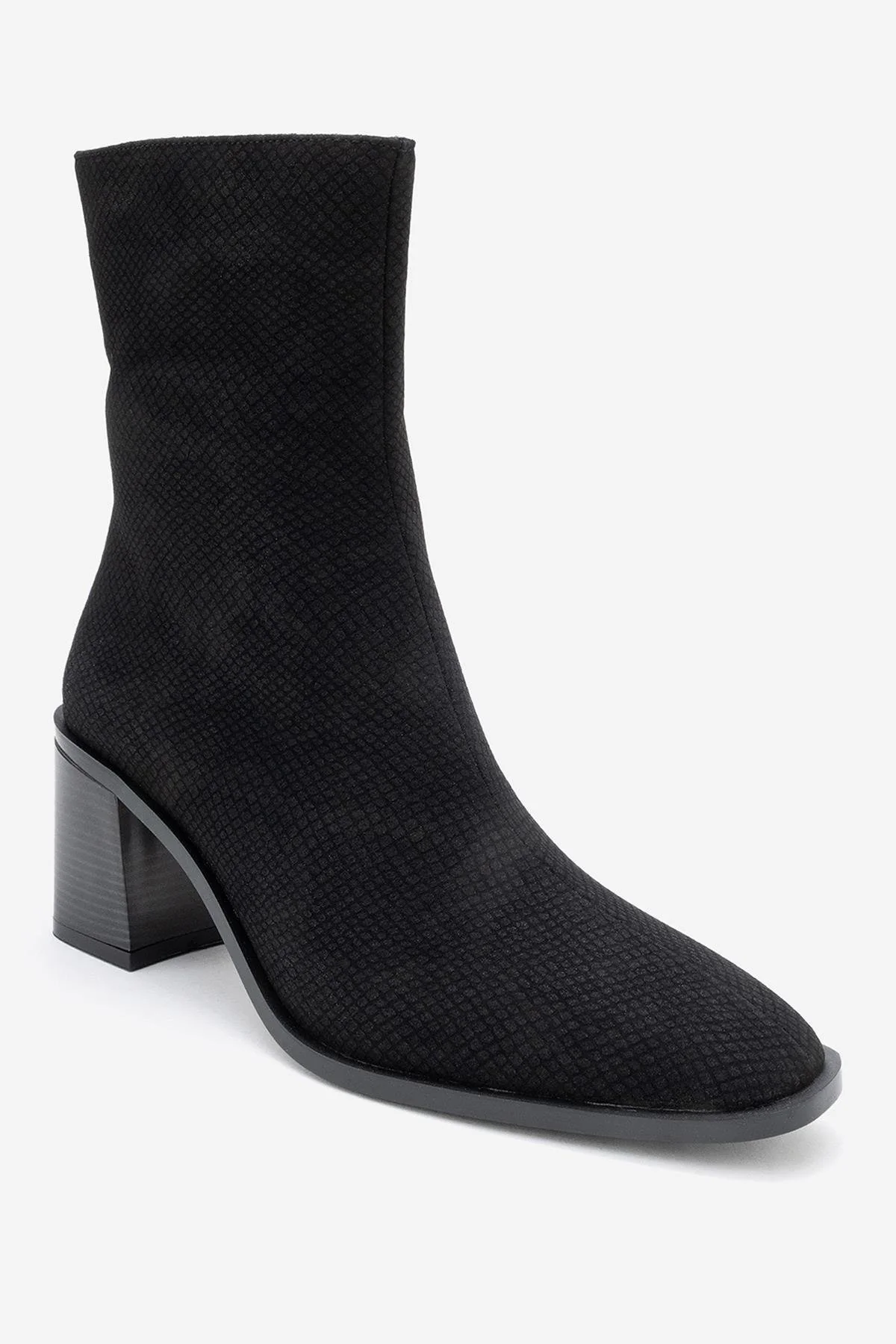 Chara - Black Patterned Block Heel Boot (Women) - Image 3
