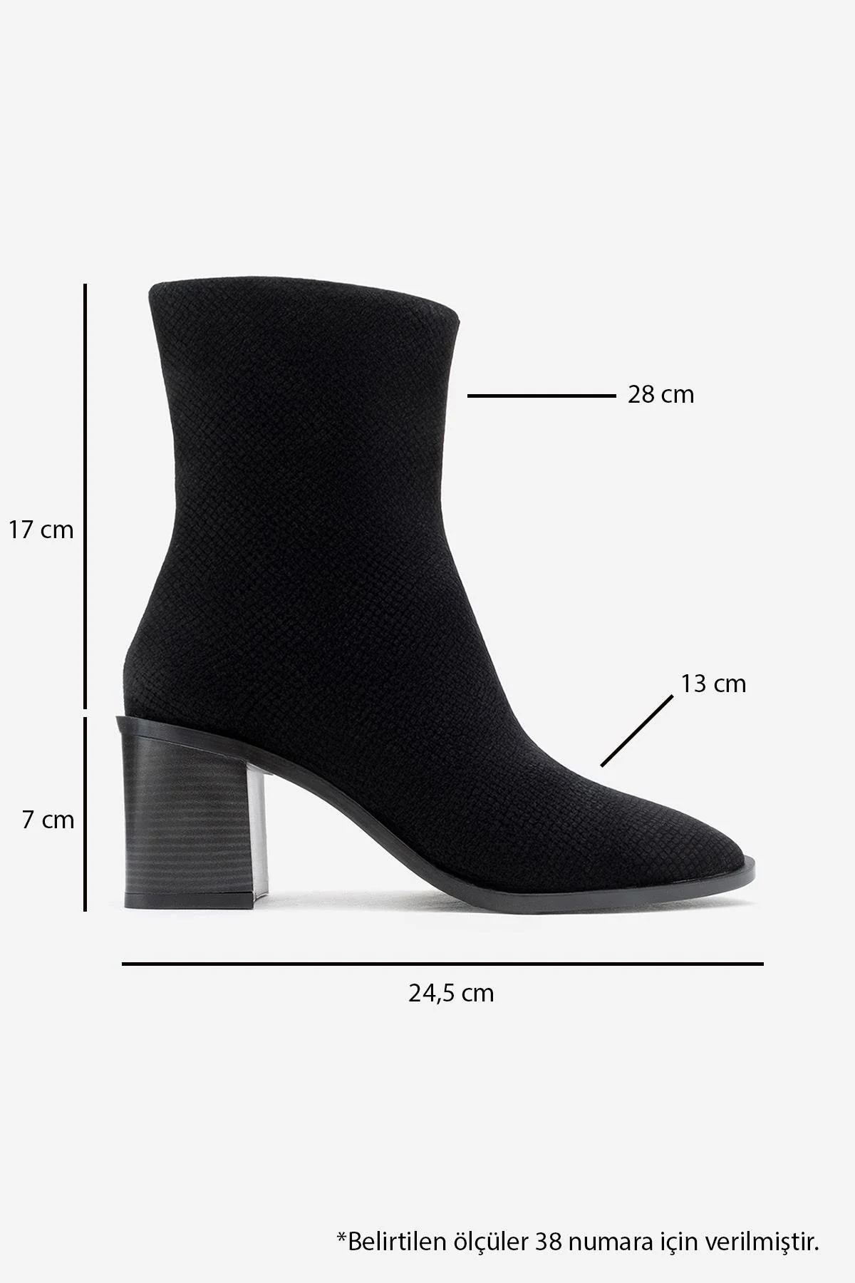 Chara - Black Patterned Block Heel Boot (Women) - Image 6